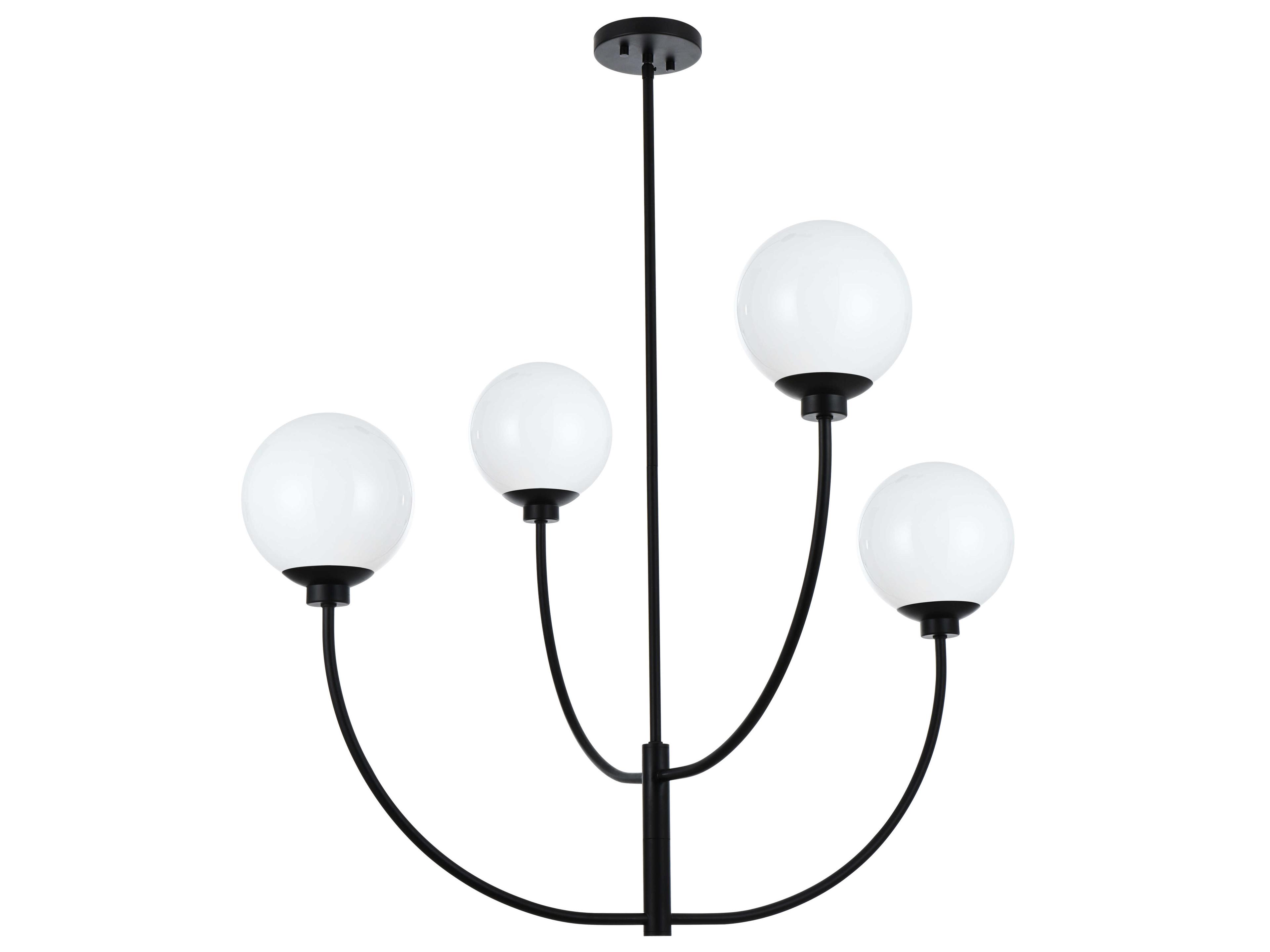 Elegant Lighting Nyomi 4-Light Black Globe Chandelier