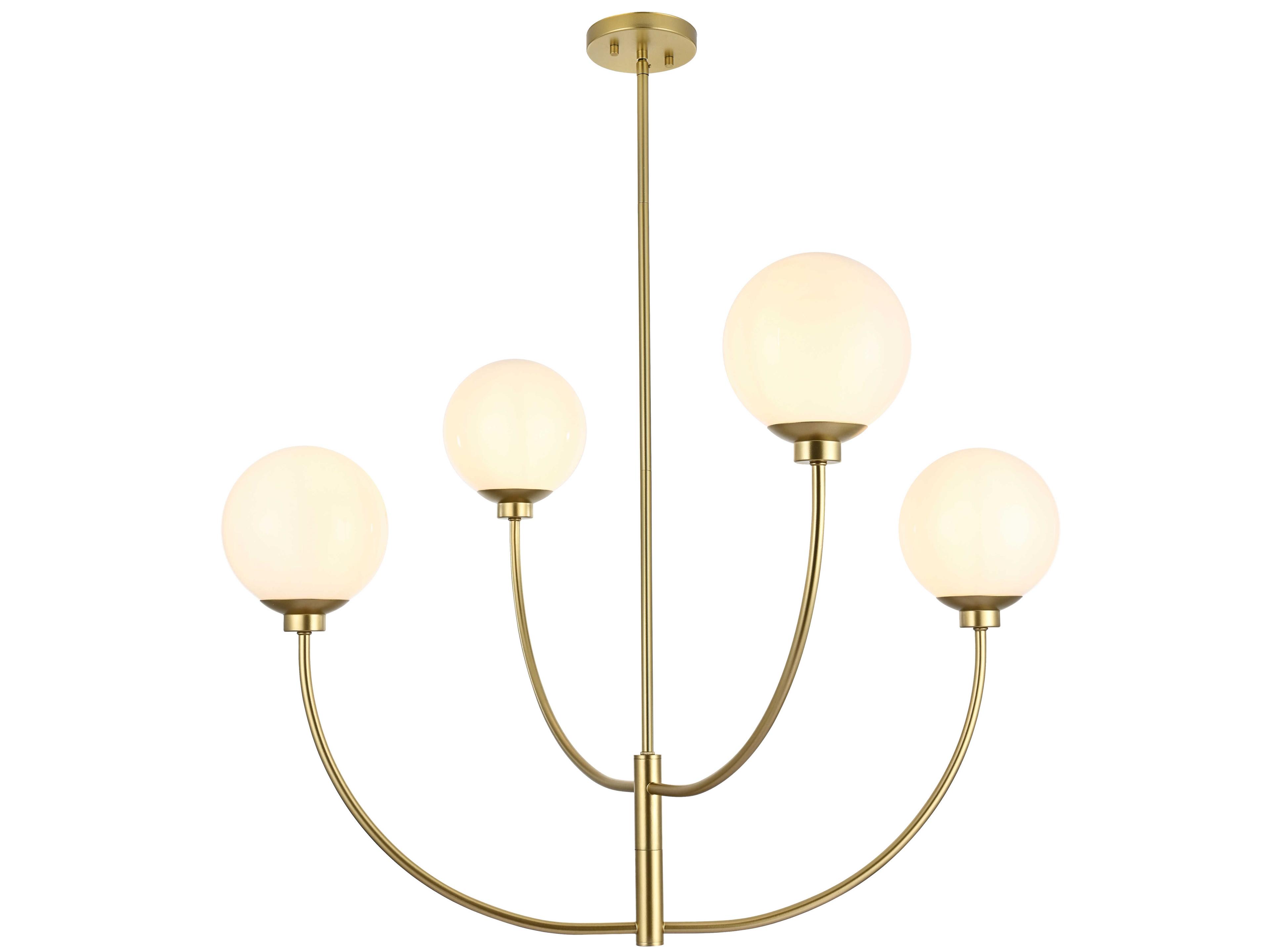 Elegant Lighting Nyomi 4-Light Brass Globe Chandelier