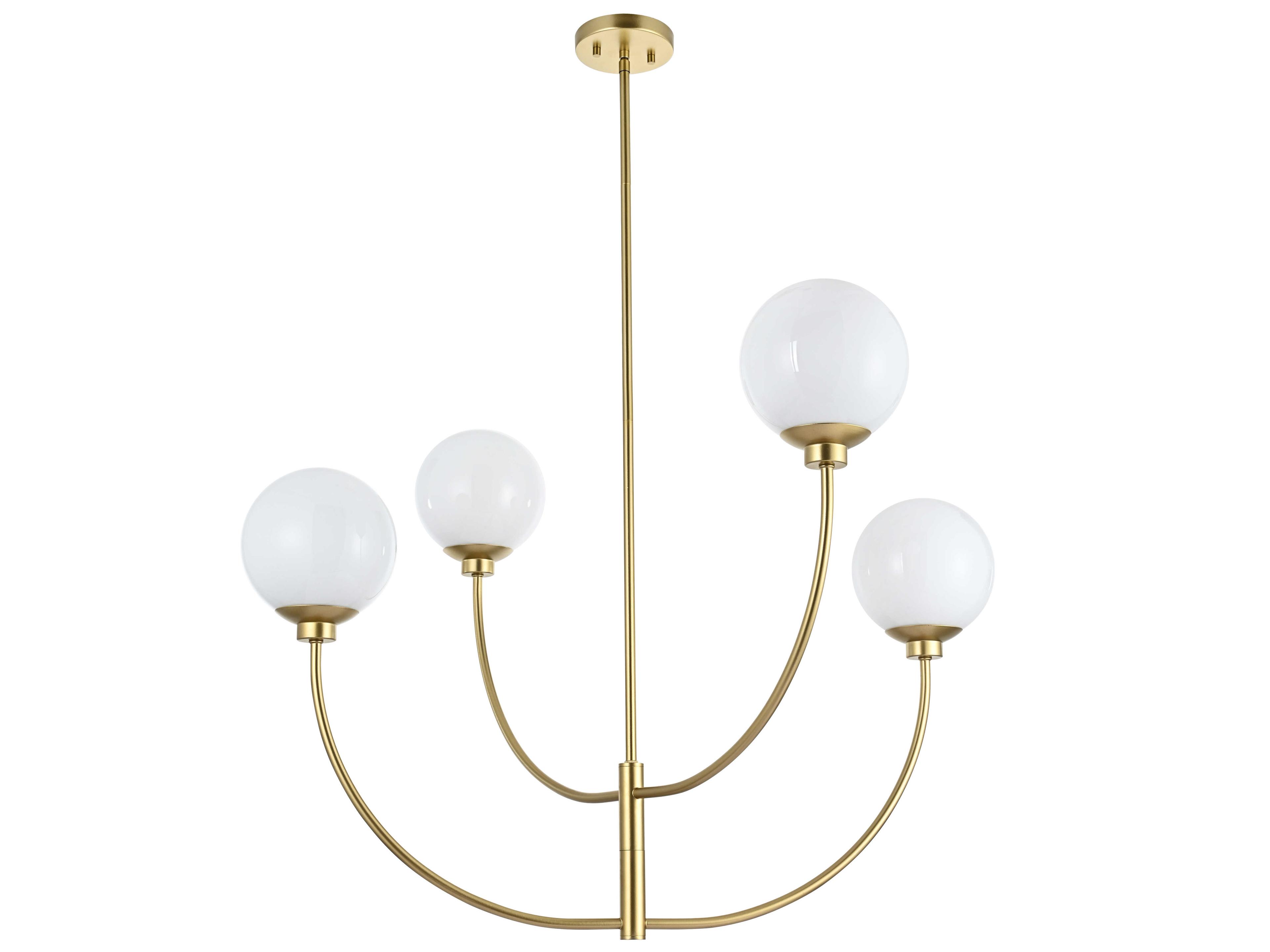 Elegant Lighting Nyomi 4-Light Brass Globe Chandelier