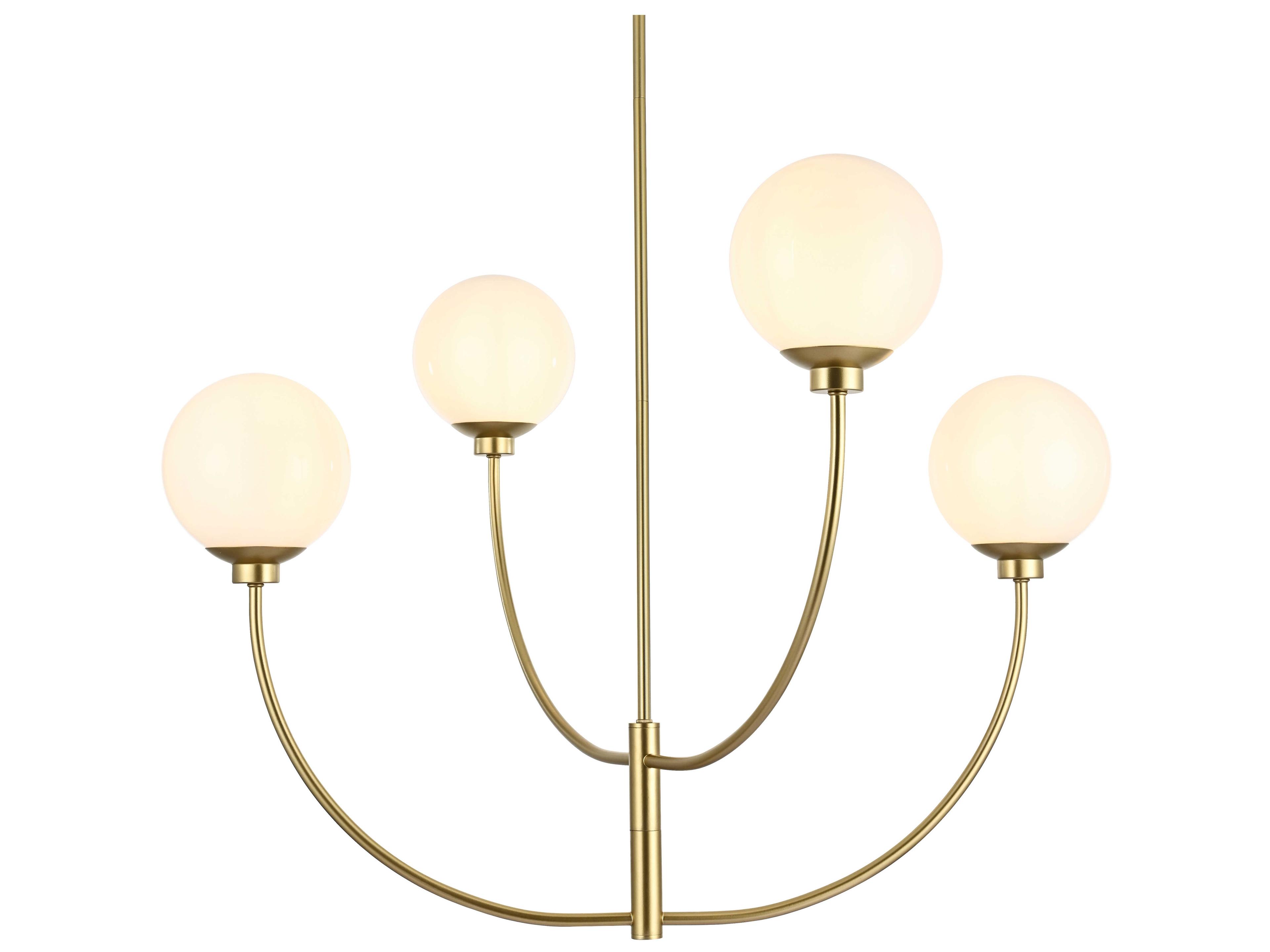 Elegant Lighting Nyomi 4-Light Brass Globe Chandelier