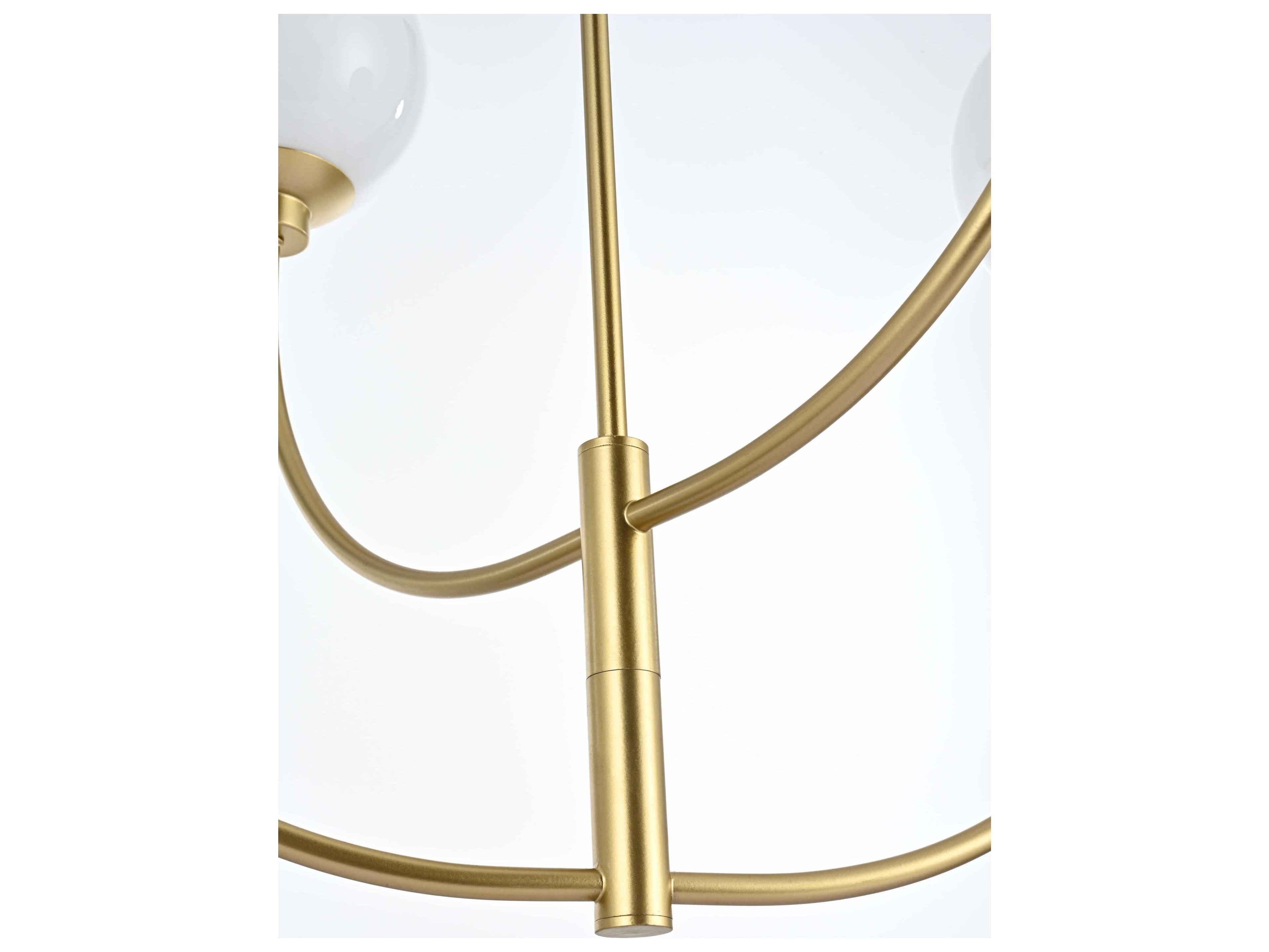 Elegant Lighting Nyomi 4-Light Brass Globe Chandelier