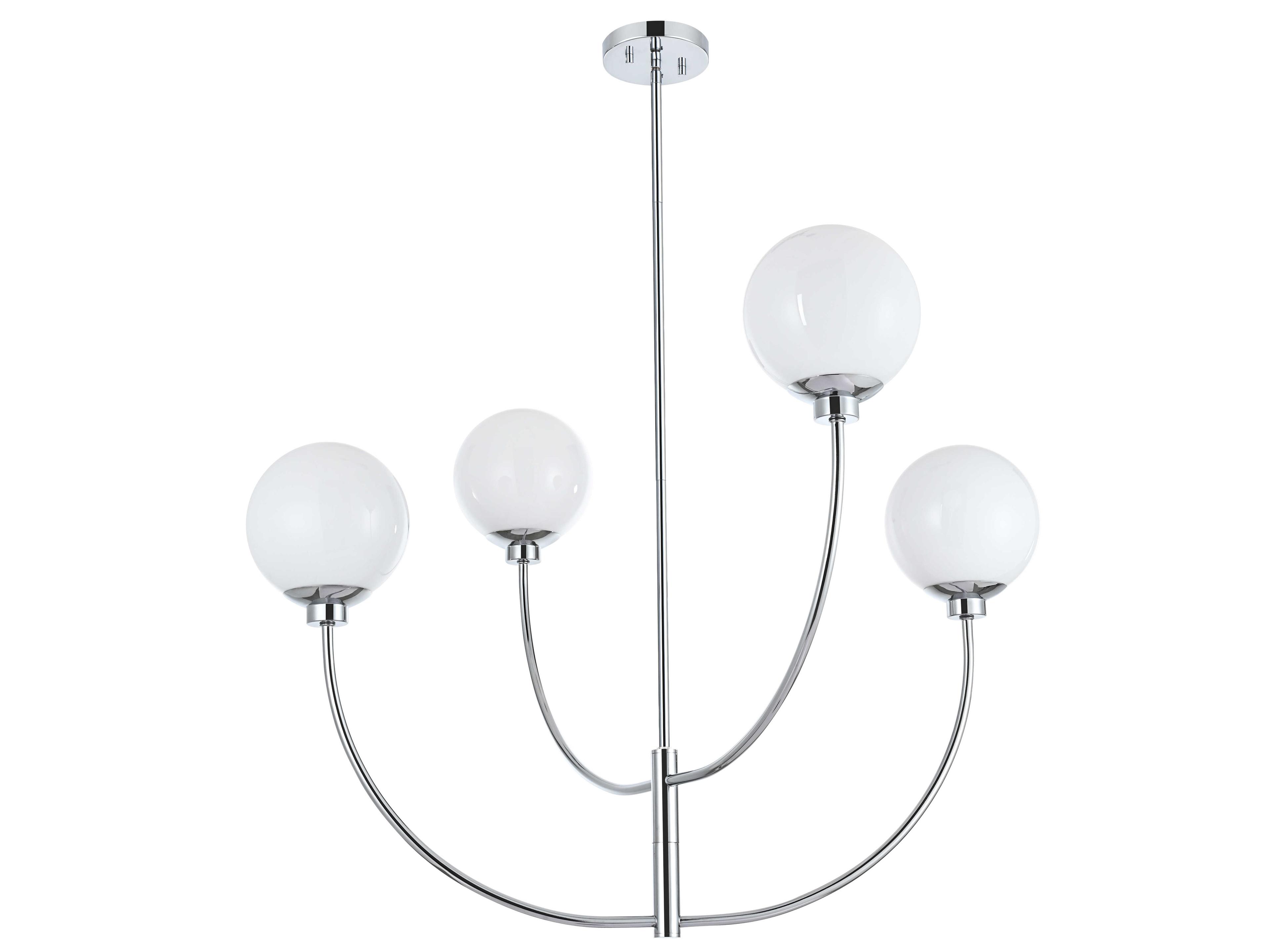 Elegant Lighting Nyomi 4-Light Chrome Globe Chandelier