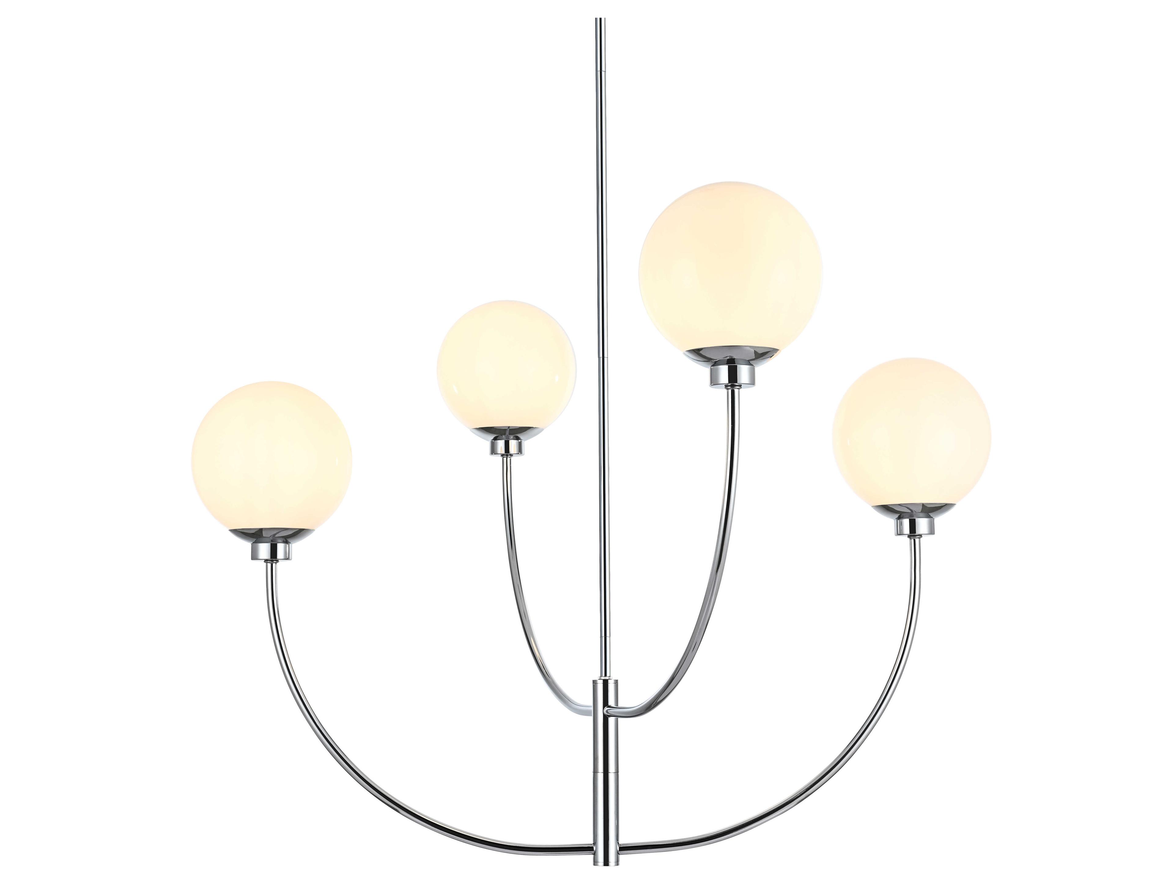 Elegant Lighting Nyomi 4-Light Chrome Globe Chandelier