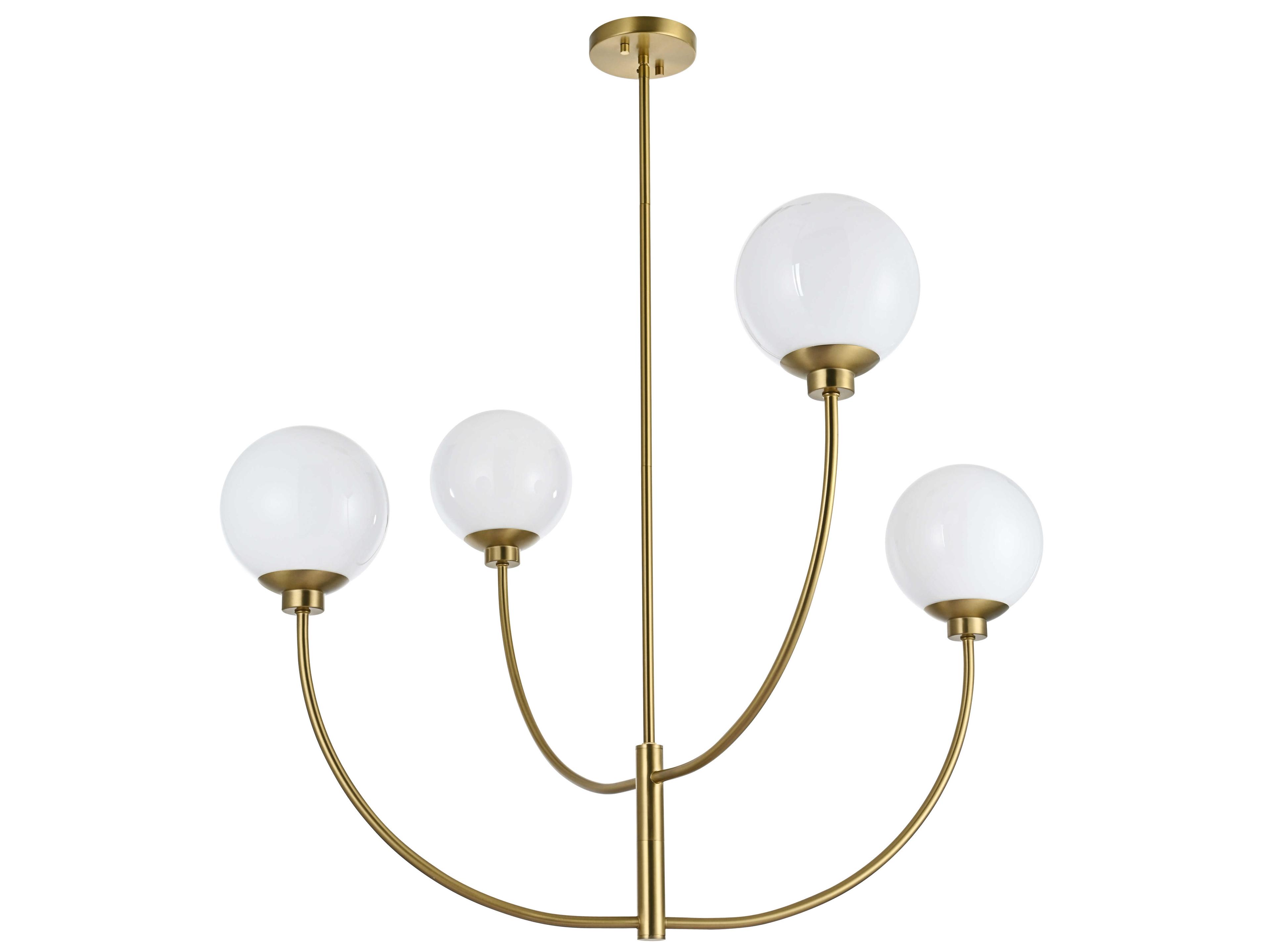 Elegant Lighting Nyomi 4-Light Satin Gold Globe Chandelier