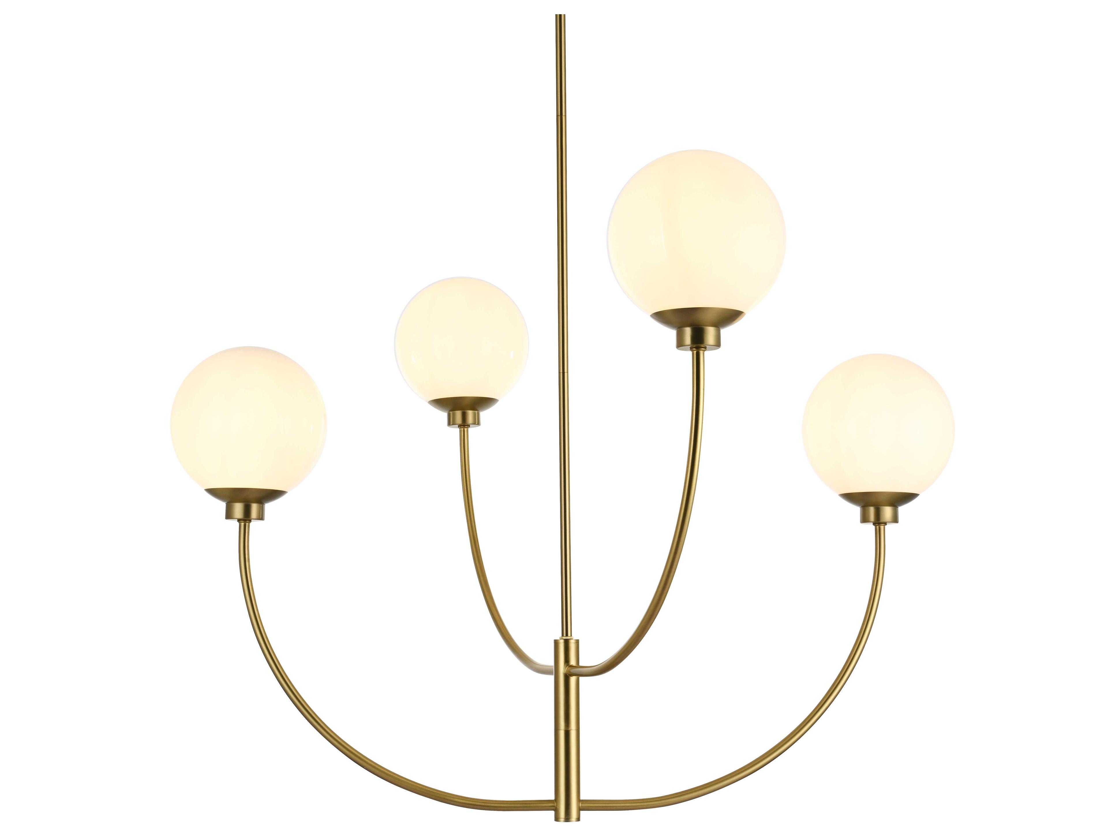 Elegant Lighting Nyomi 4-Light Satin Gold Globe Chandelier