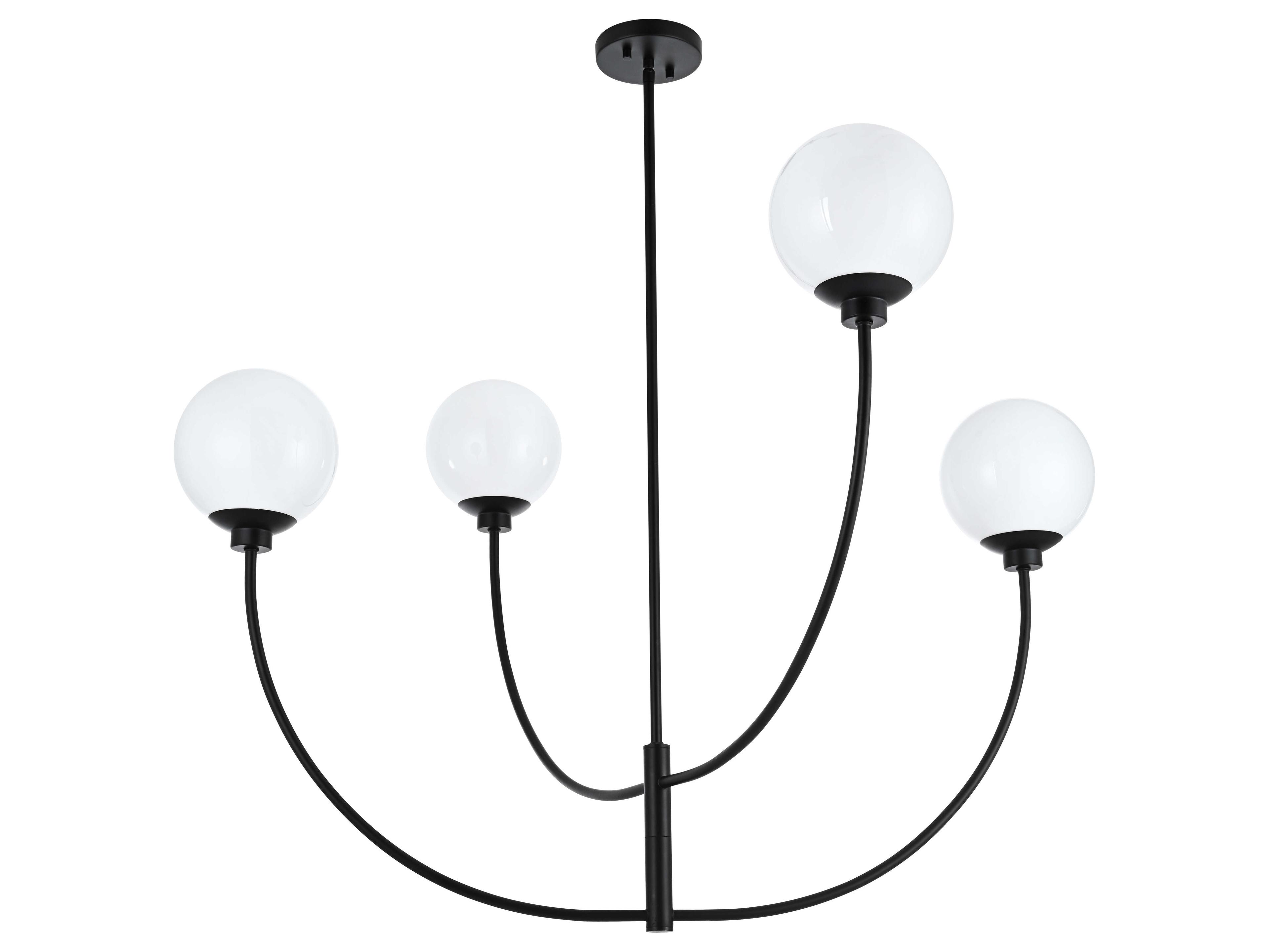 Elegant Lighting Nyomi 4-Light Black Globe Chandelier