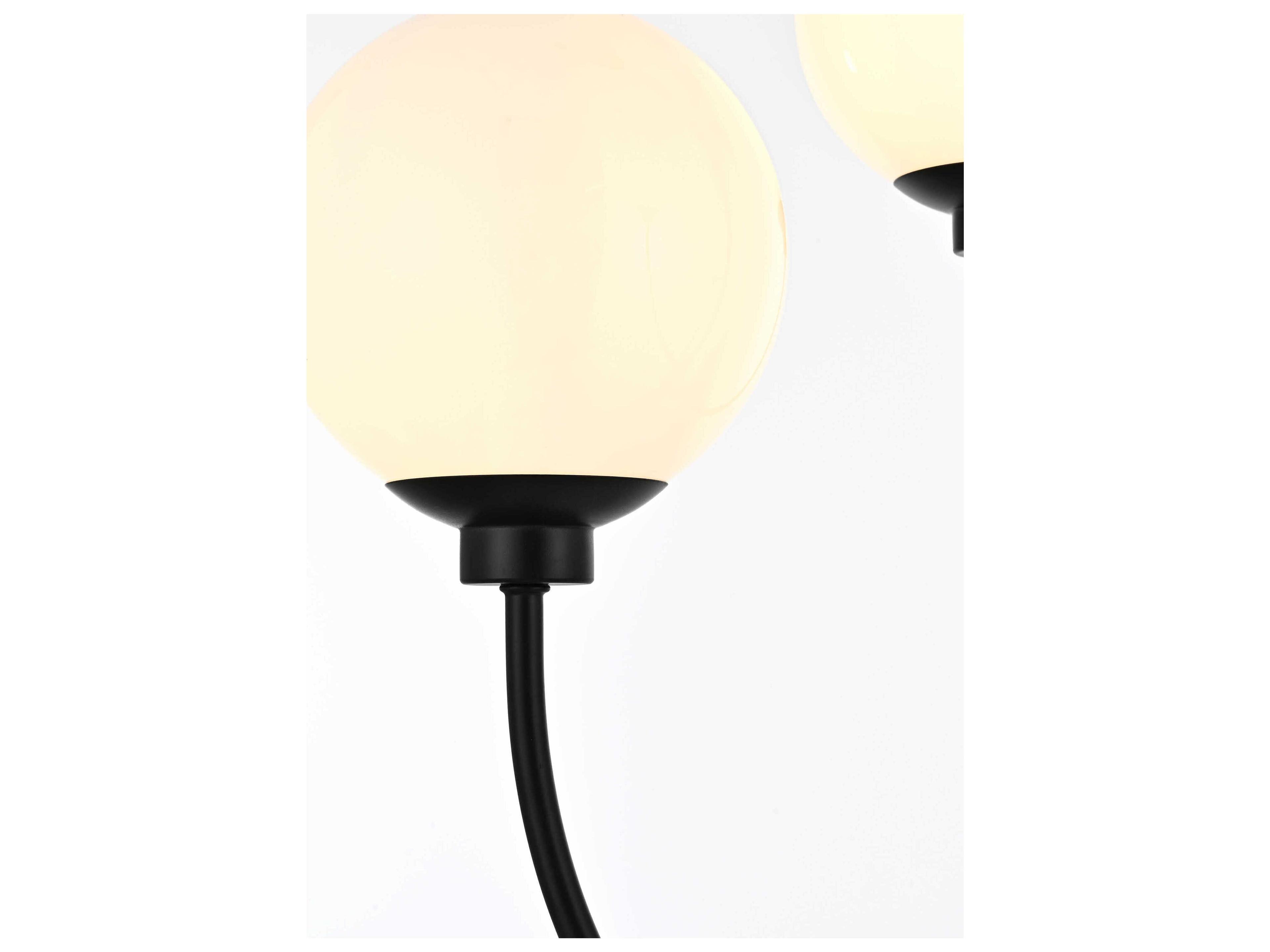 Elegant Lighting Nyomi 4-Light Black Globe Chandelier