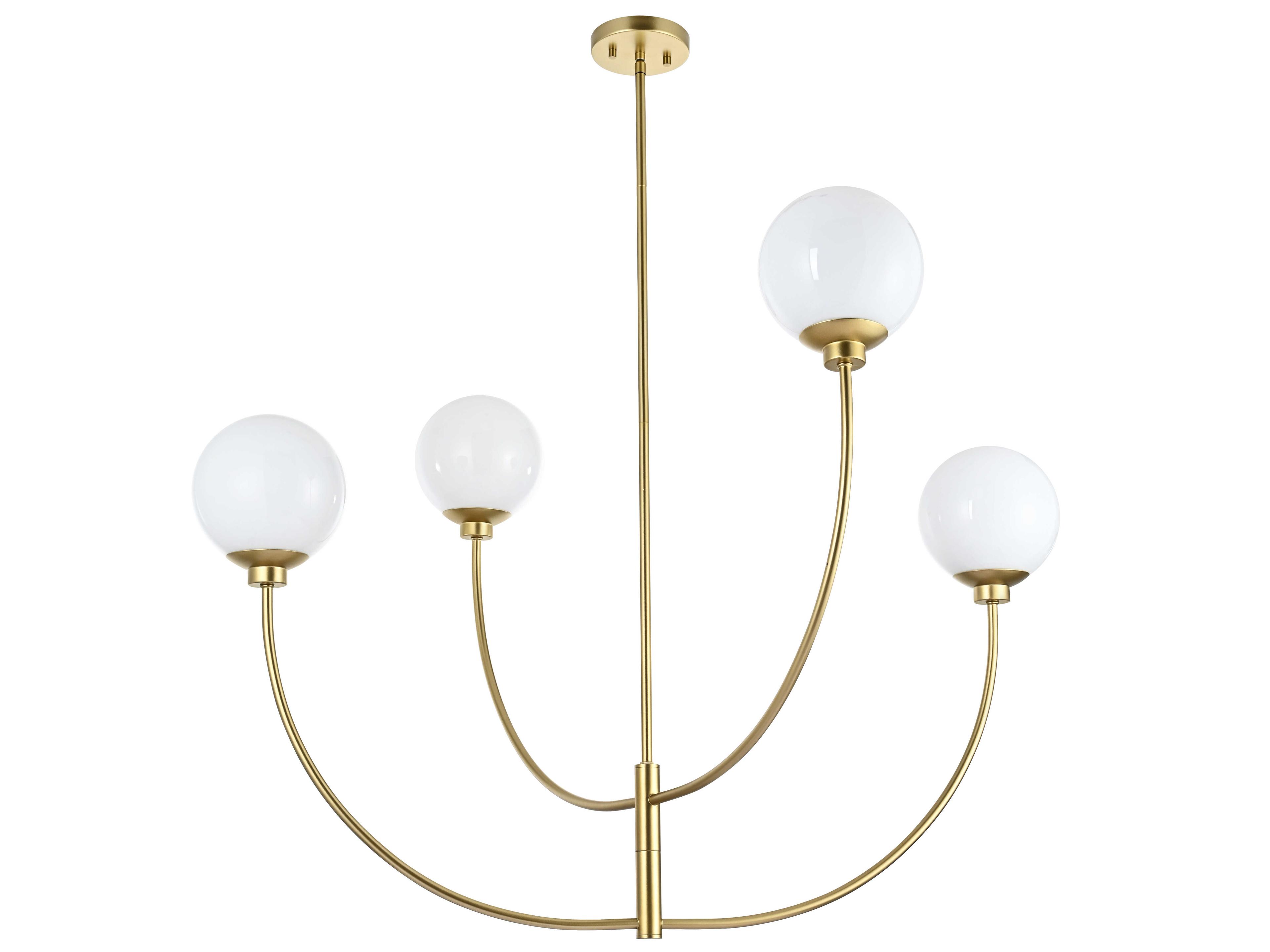 Elegant Lighting Nyomi 4-Light Brass Globe Chandelier