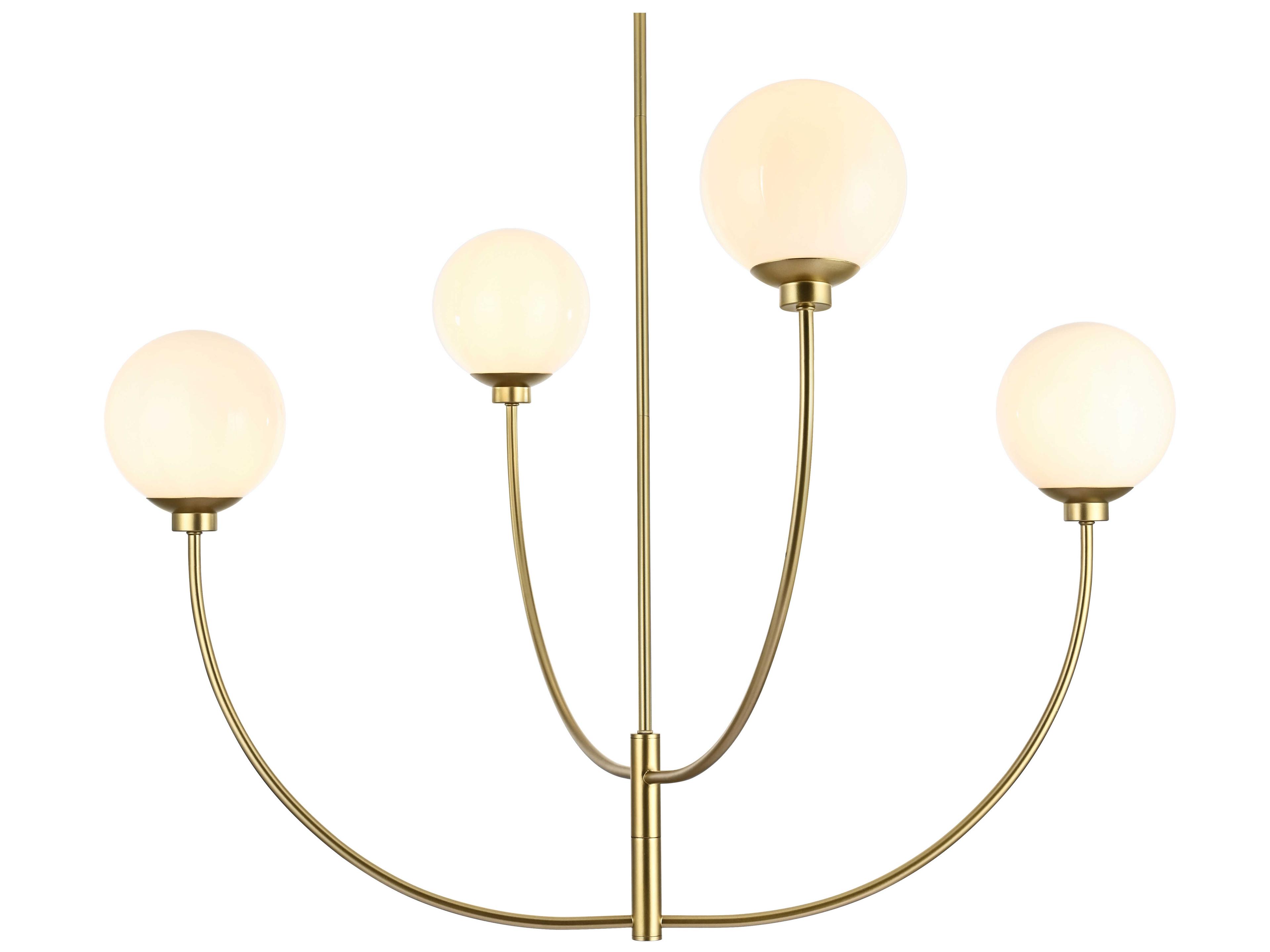 Elegant Lighting Nyomi 4-Light Brass Globe Chandelier