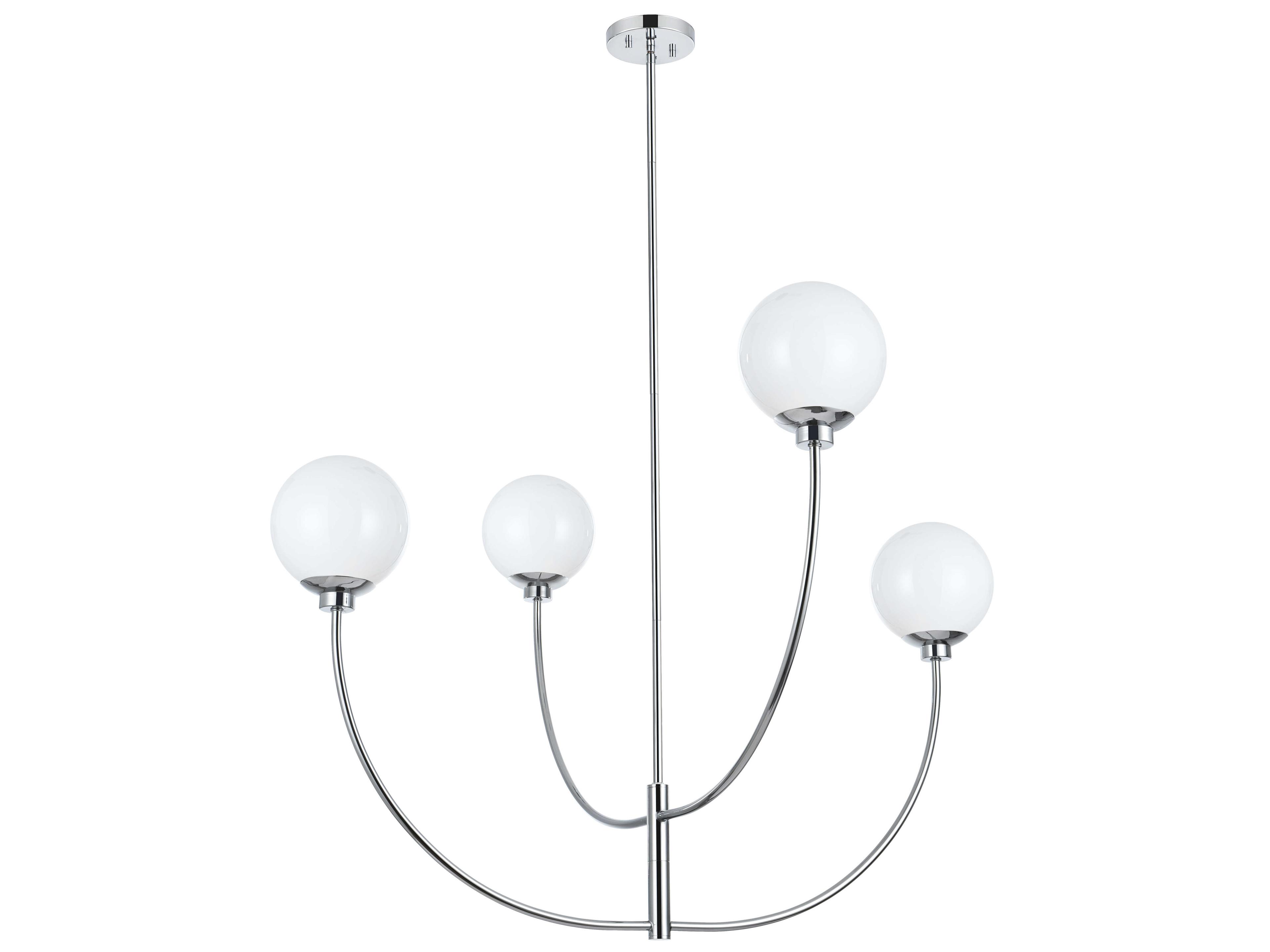 Elegant Lighting Nyomi 4-Light Chrome Globe Chandelier