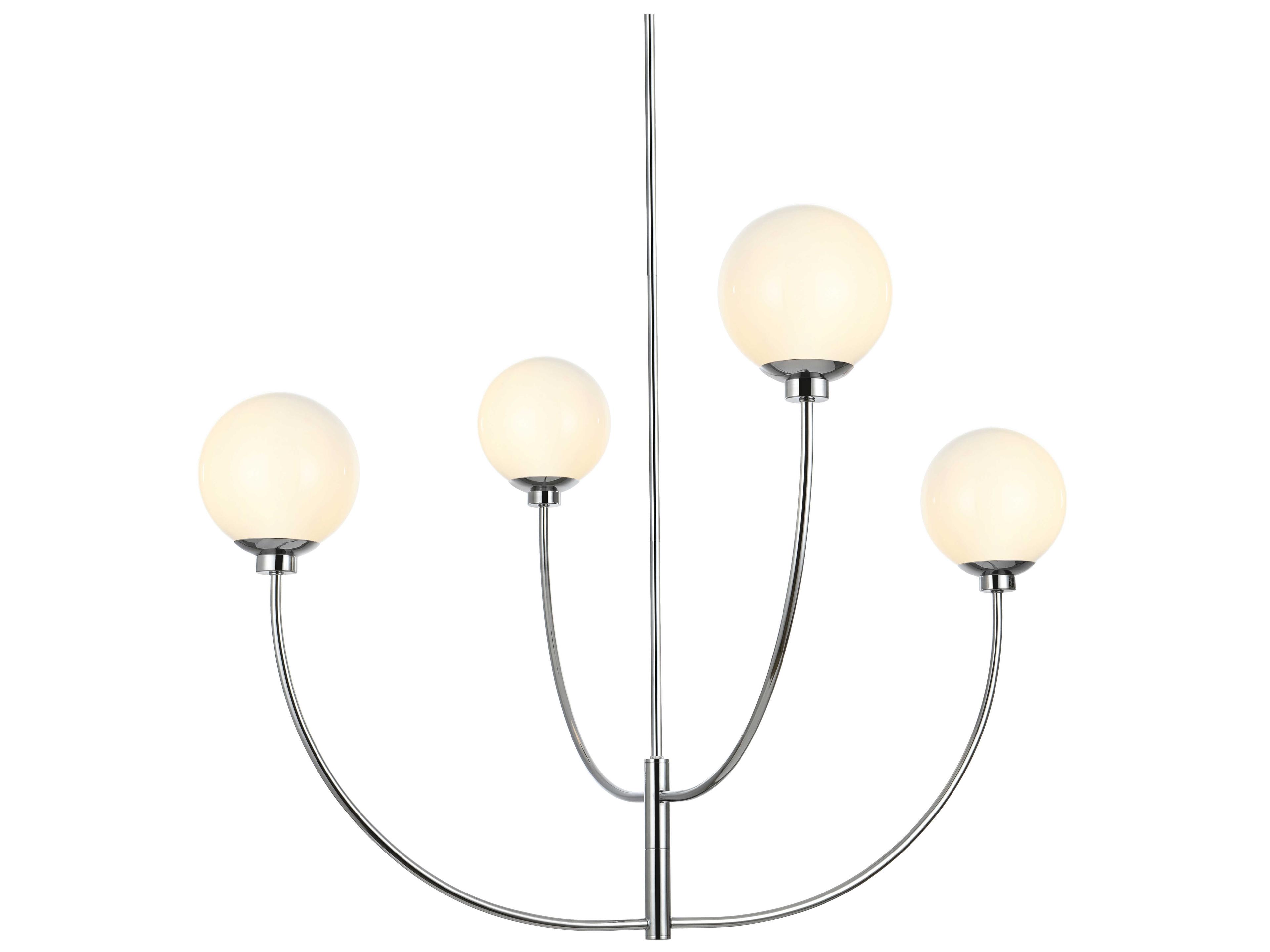 Elegant Lighting Nyomi 4-Light Chrome Globe Chandelier