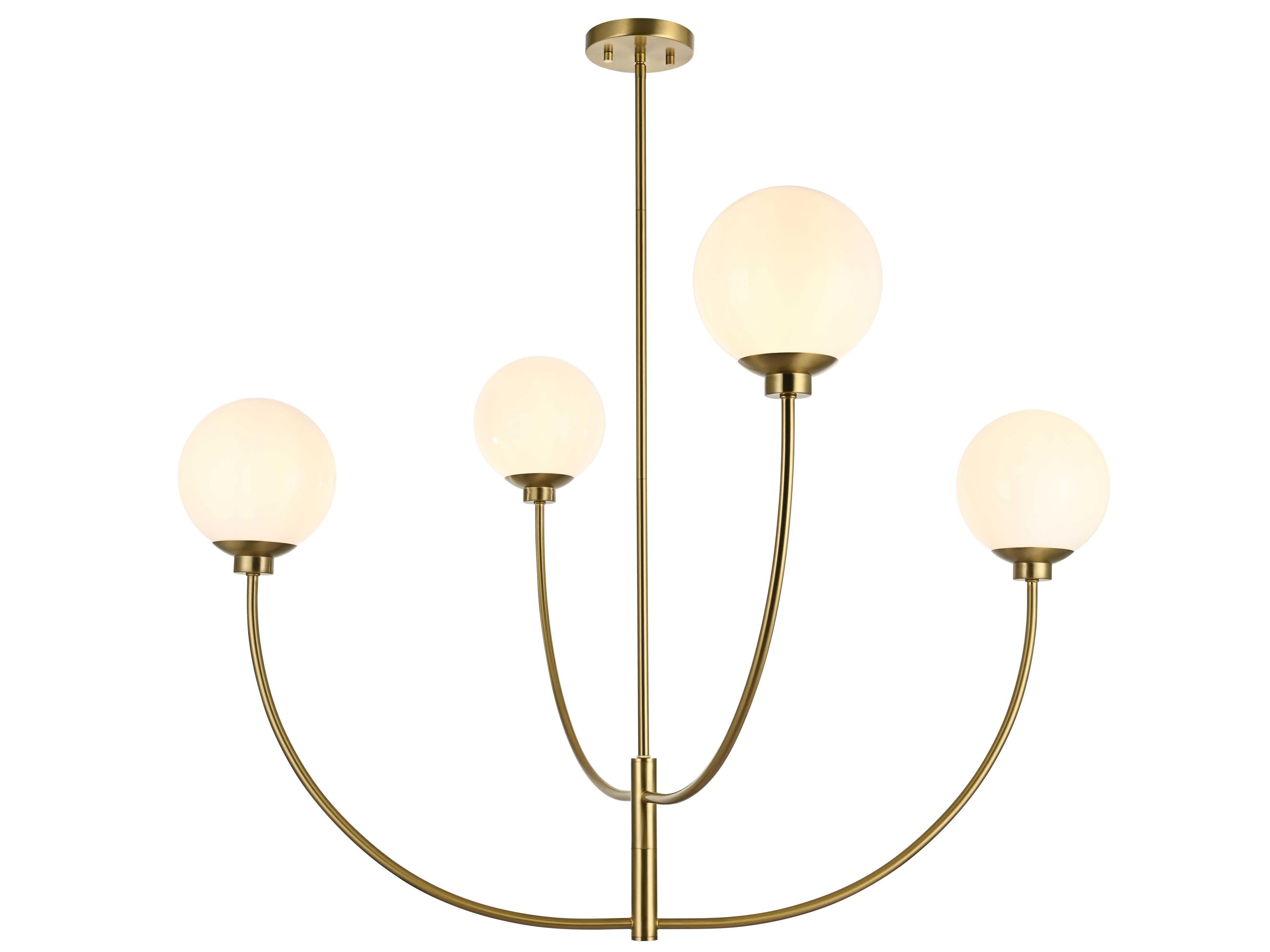 Elegant Lighting Nyomi 4-Light Satin Gold Globe Chandelier