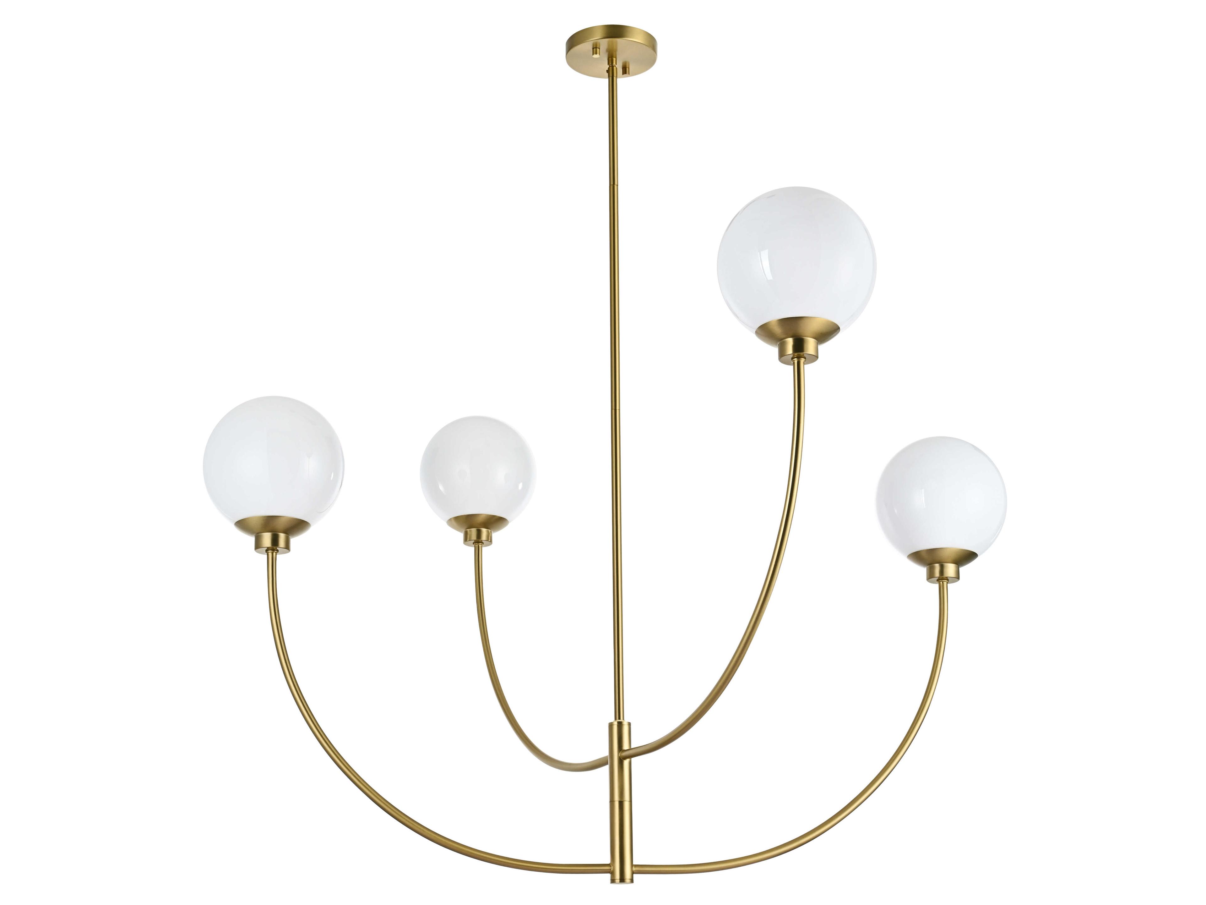 Elegant Lighting Nyomi 4-Light Satin Gold Globe Chandelier