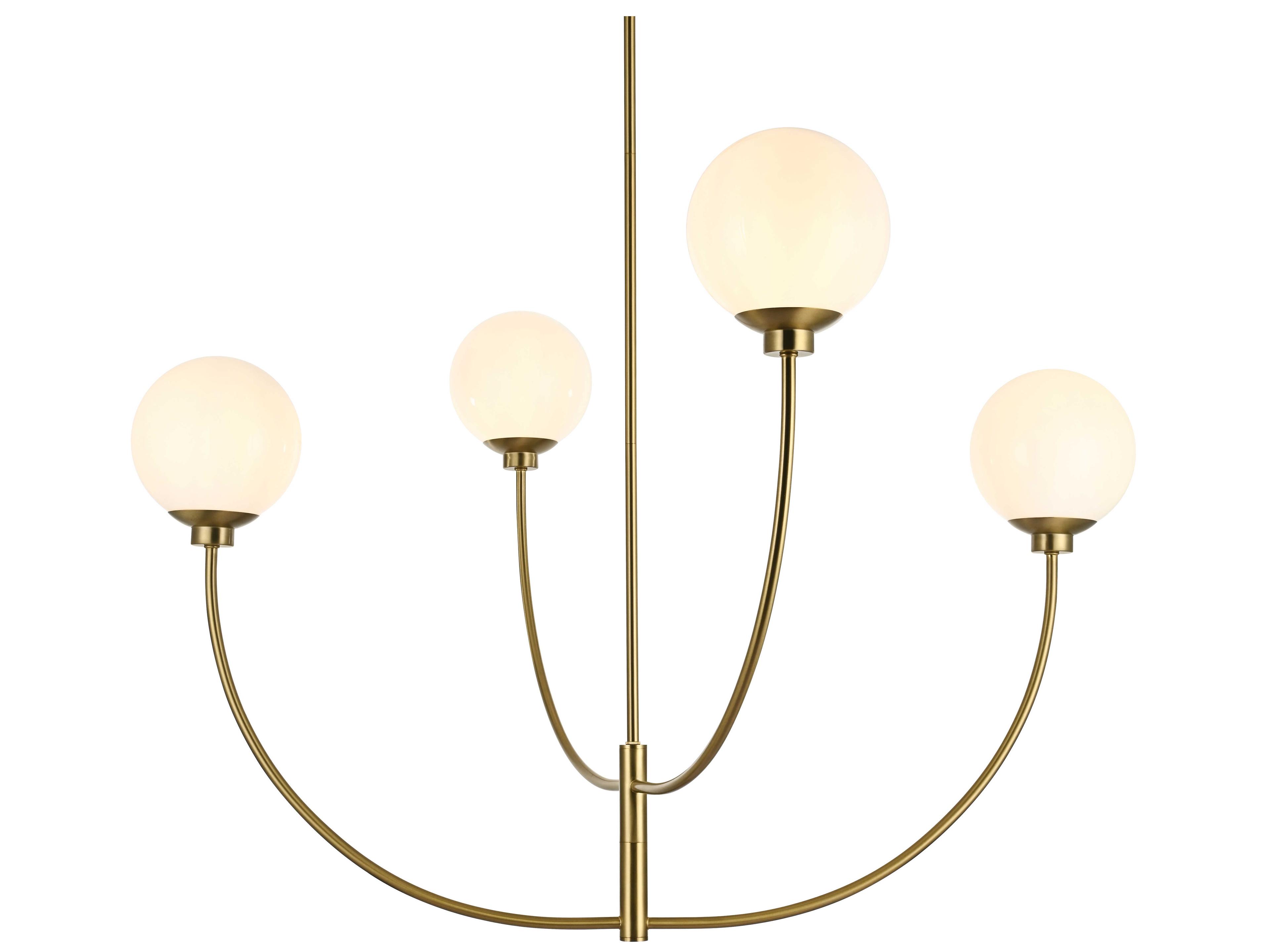 Elegant Lighting Nyomi 4-Light Satin Gold Globe Chandelier