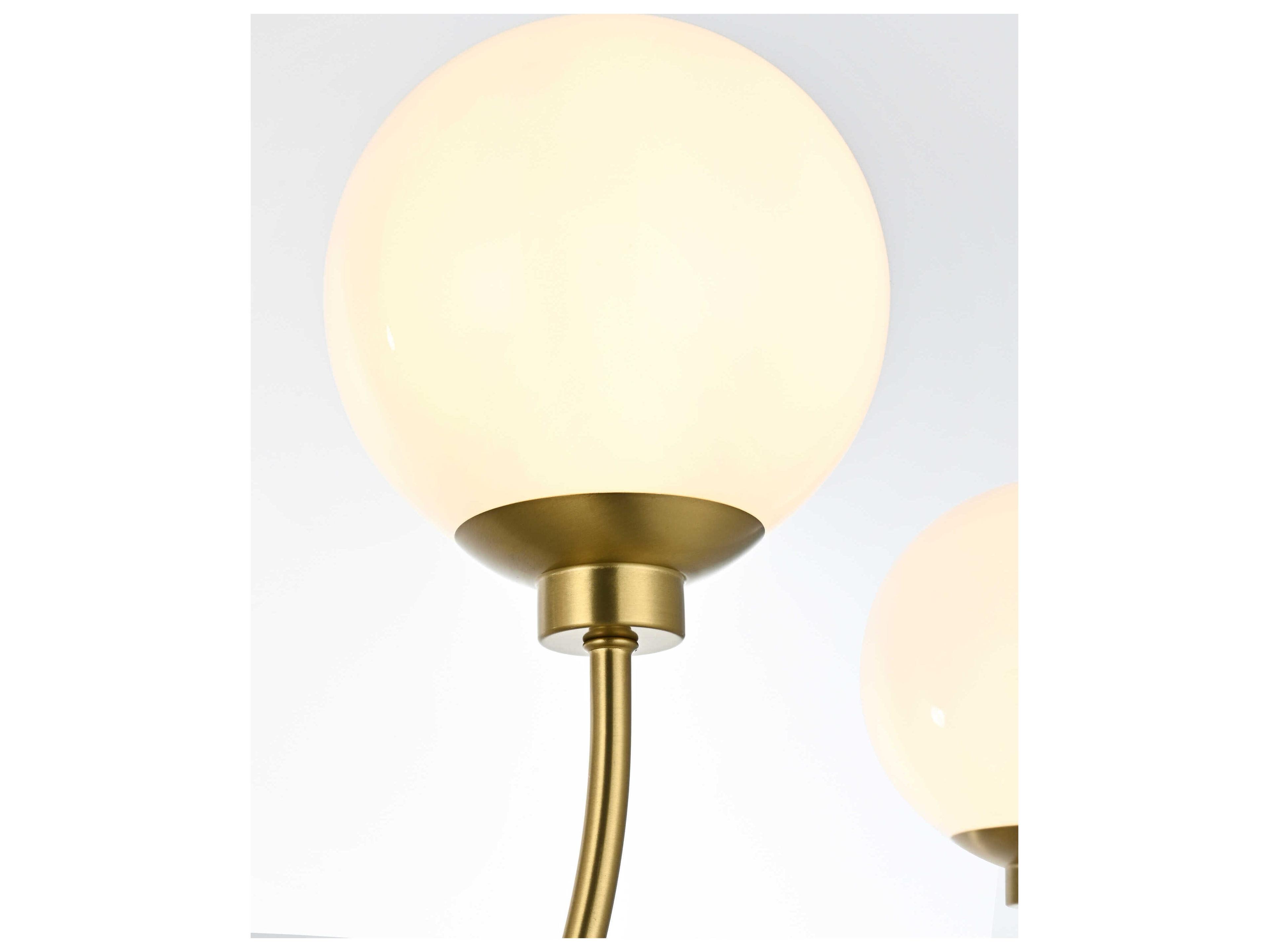 Elegant Lighting Nyomi 4-Light Satin Gold Globe Chandelier