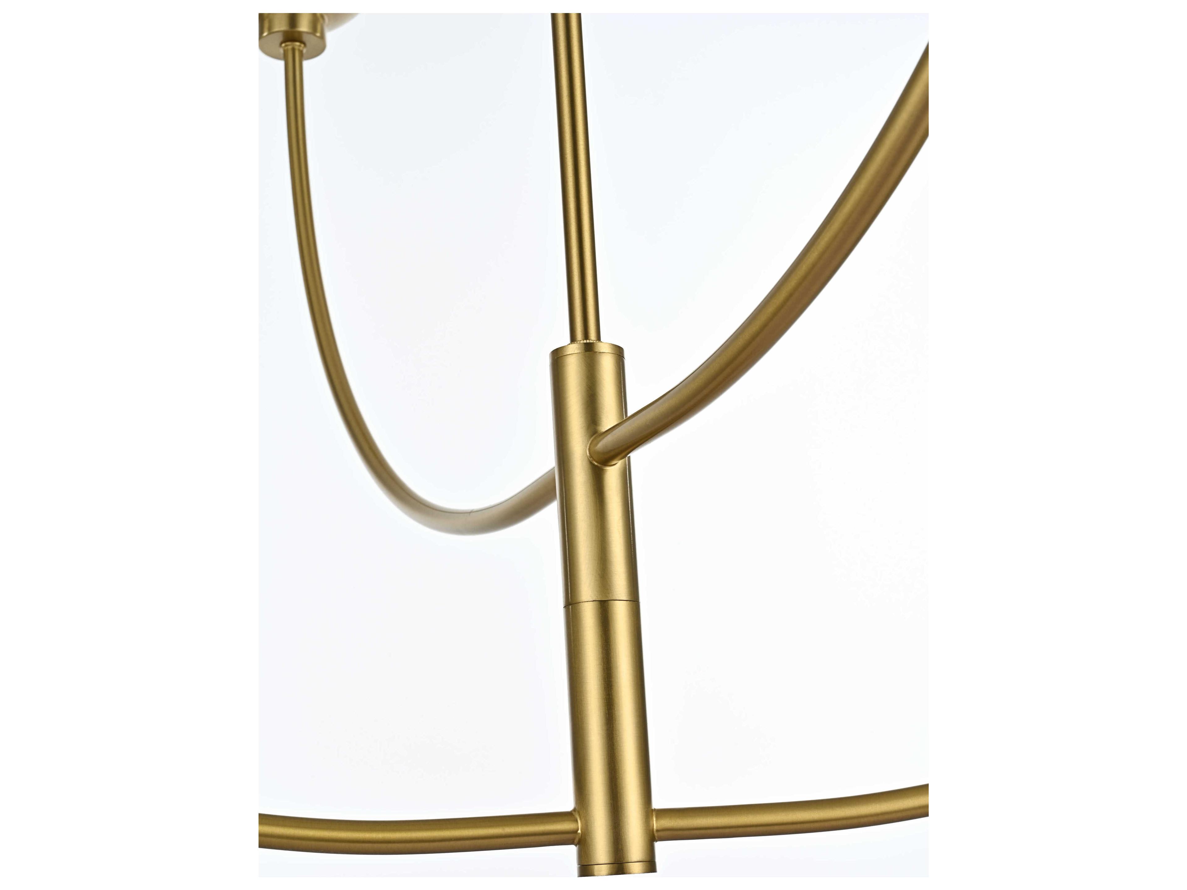 Elegant Lighting Nyomi 4-Light Satin Gold Globe Chandelier