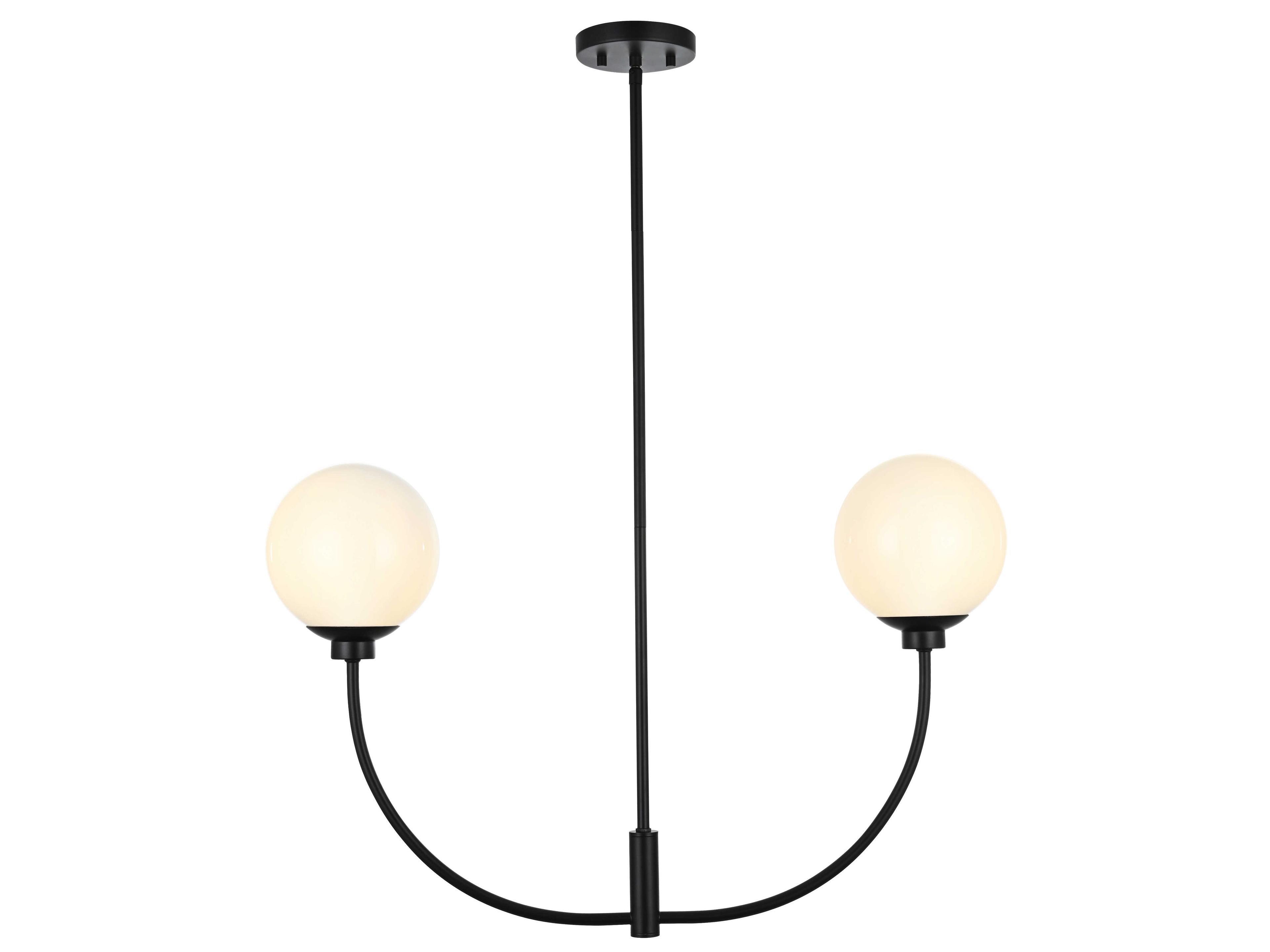 Elegant Lighting Nyomi 2-Light Black Globe Island Pendant