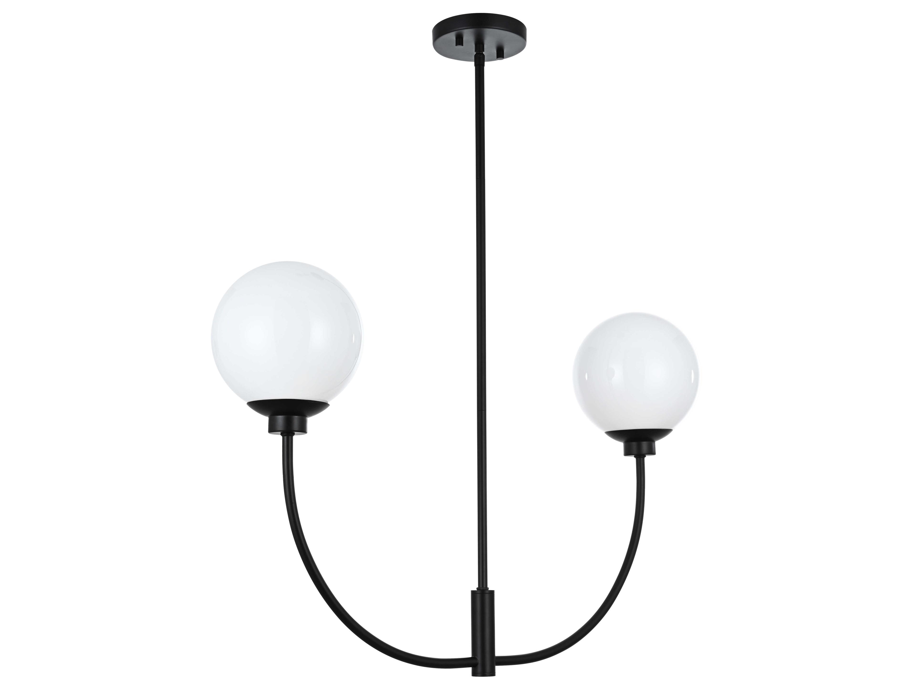 Elegant Lighting Nyomi 2-Light Black Globe Island Pendant