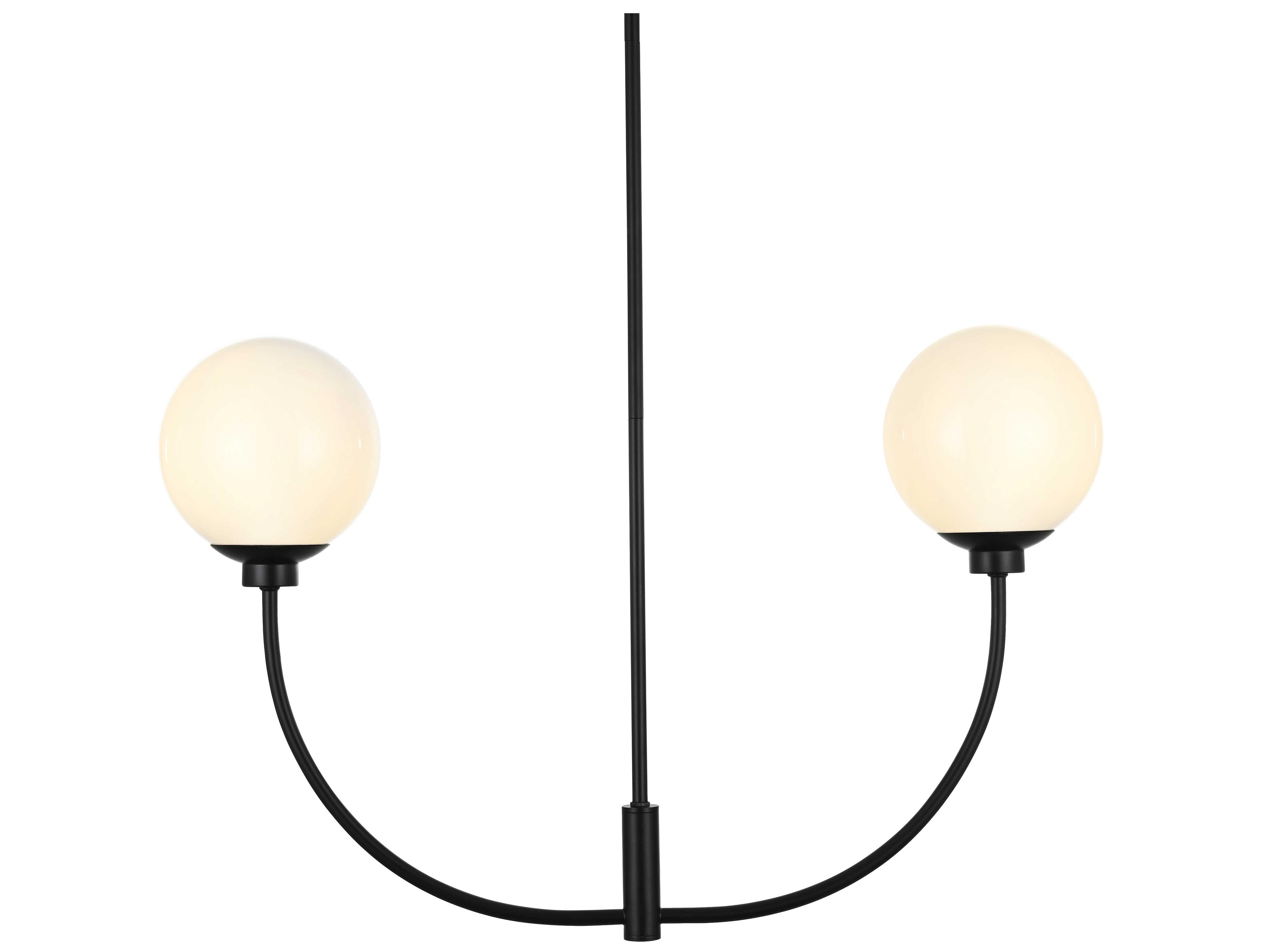 Elegant Lighting Nyomi 2-Light Black Globe Island Pendant