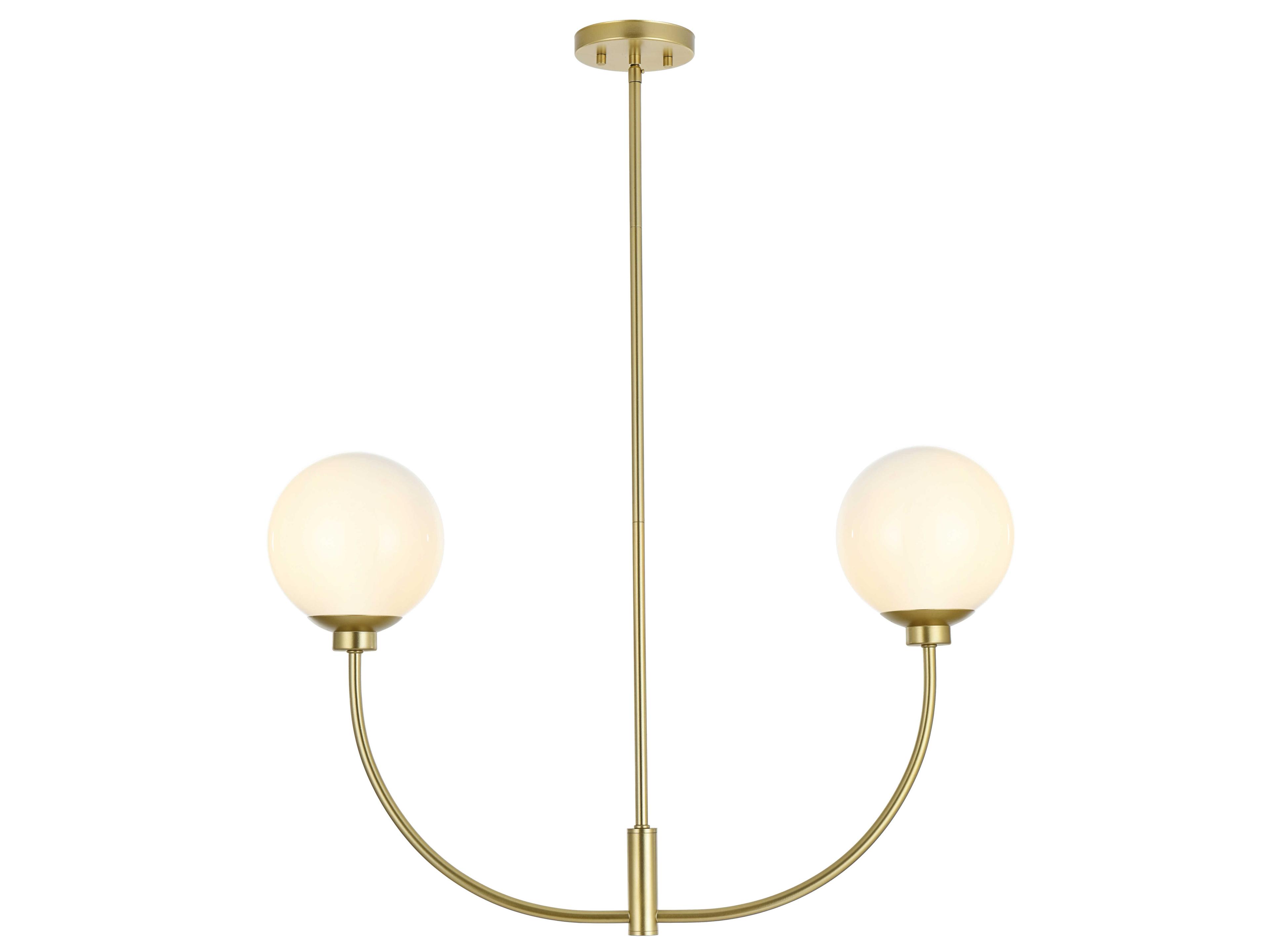Elegant Lighting Nyomi 2-Light Brass Globe Island Pendant