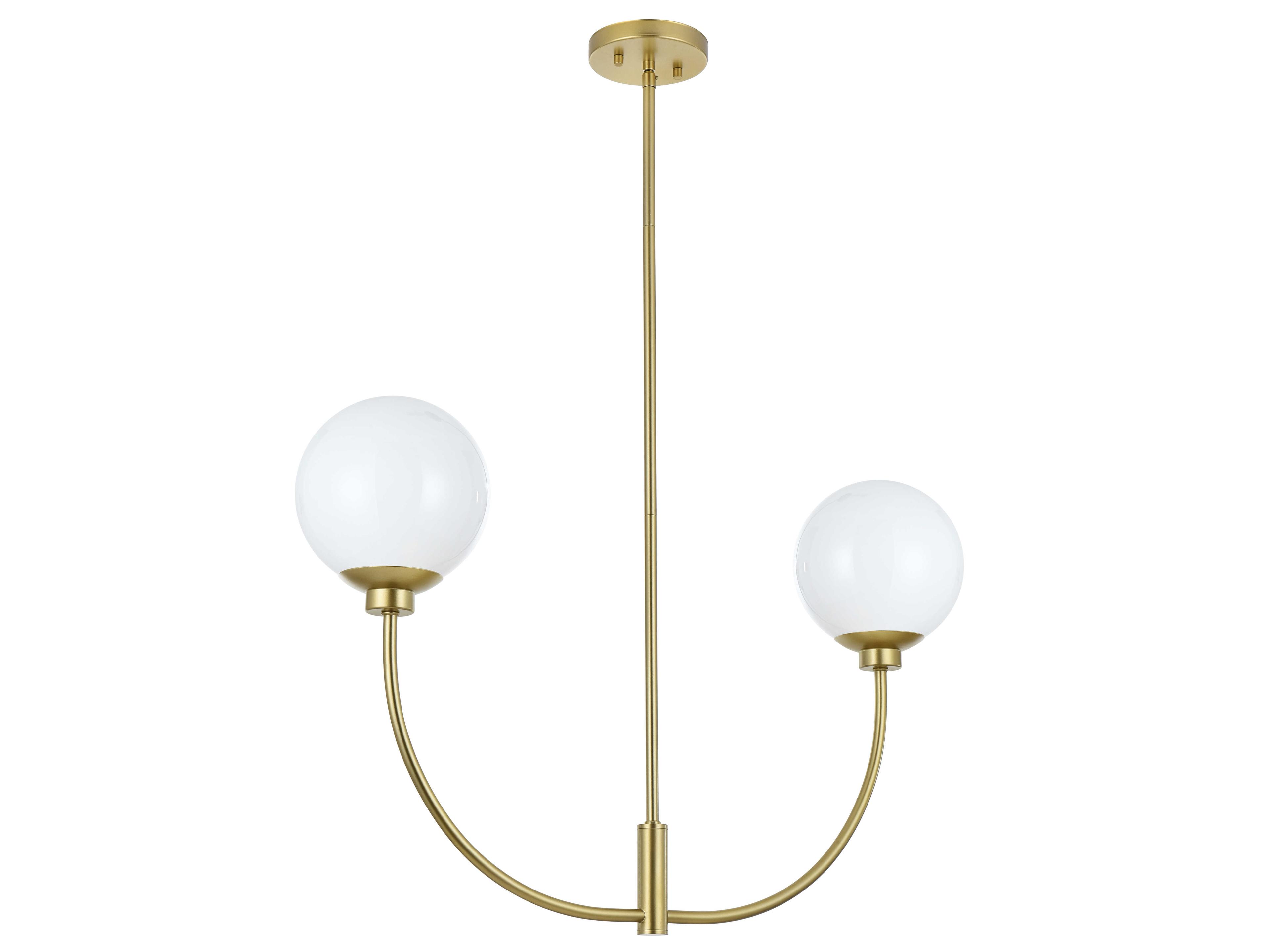 Elegant Lighting Nyomi 2-Light Brass Globe Island Pendant