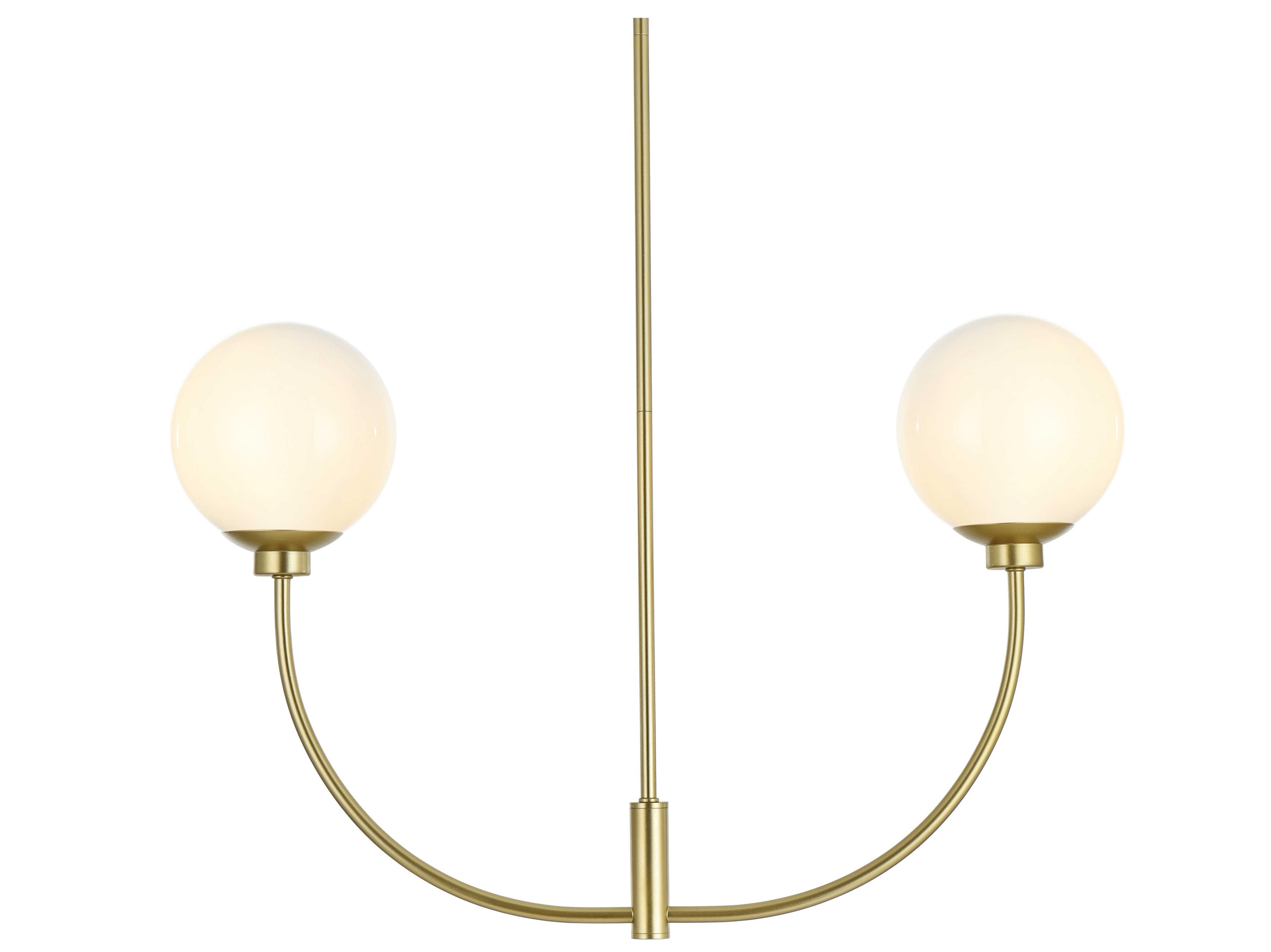 Elegant Lighting Nyomi 2-Light Brass Globe Island Pendant