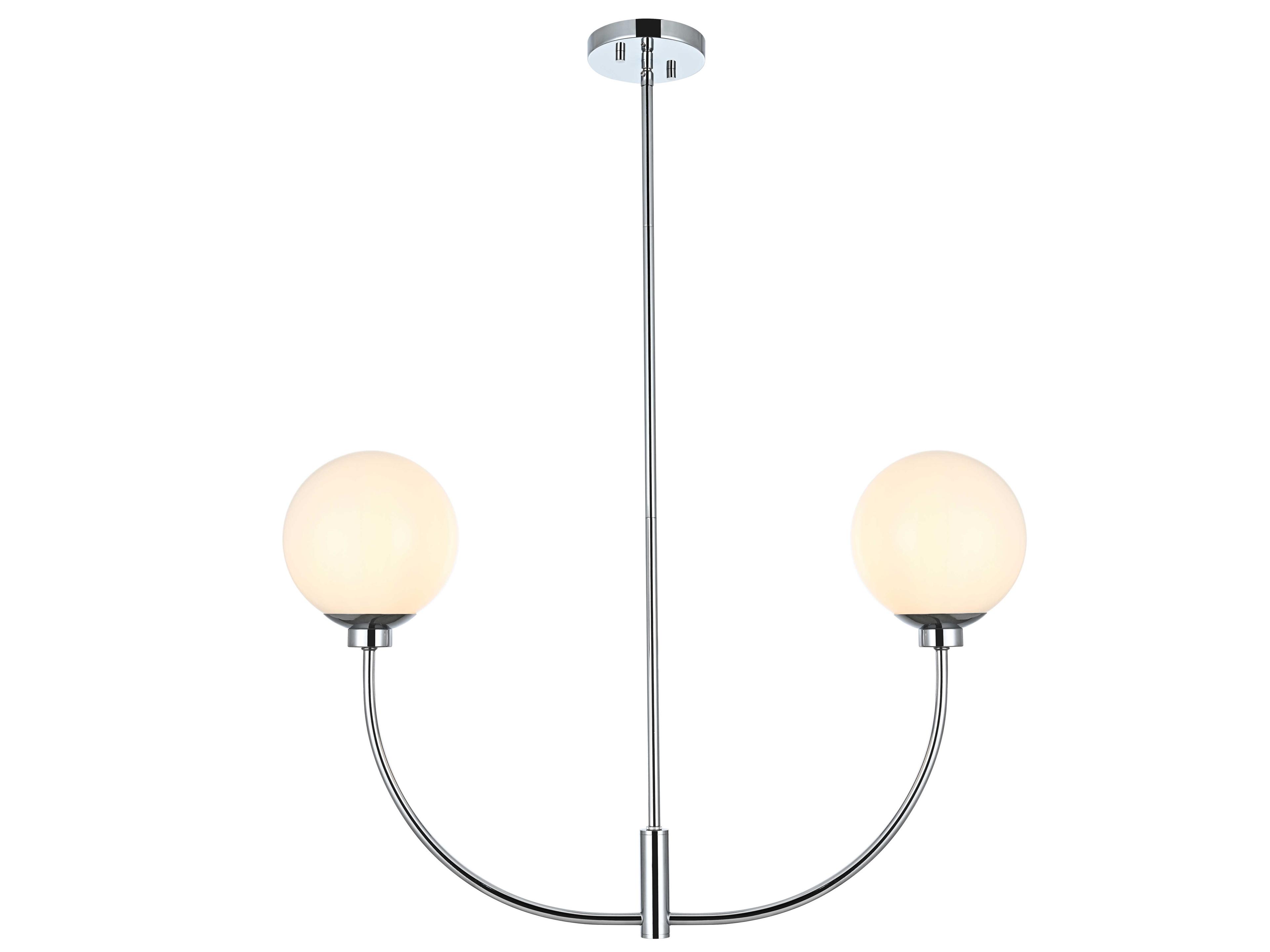 Elegant Lighting Nyomi 2-Light Chrome Globe Island Pendant