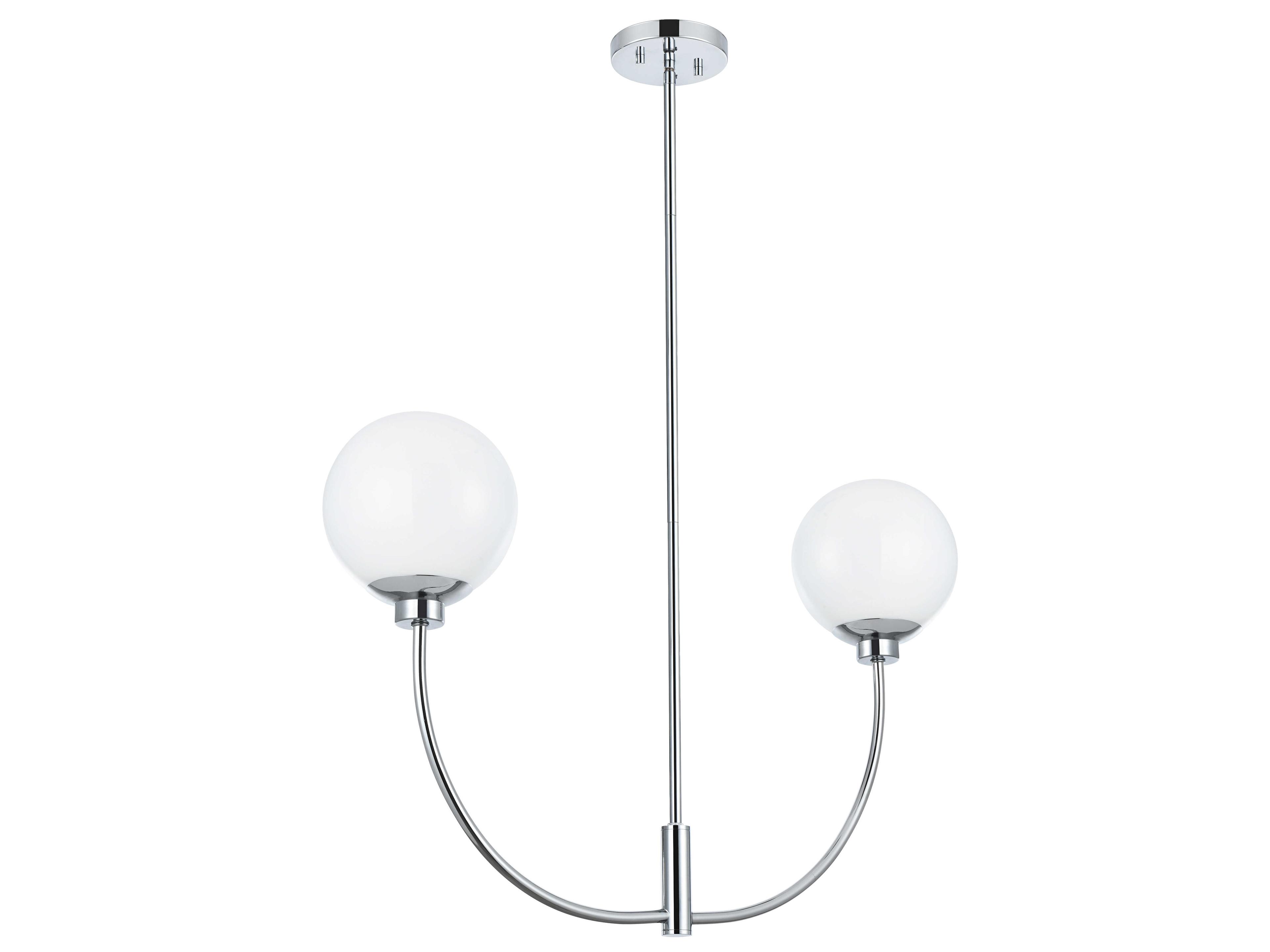 Elegant Lighting Nyomi 2-Light Chrome Globe Island Pendant