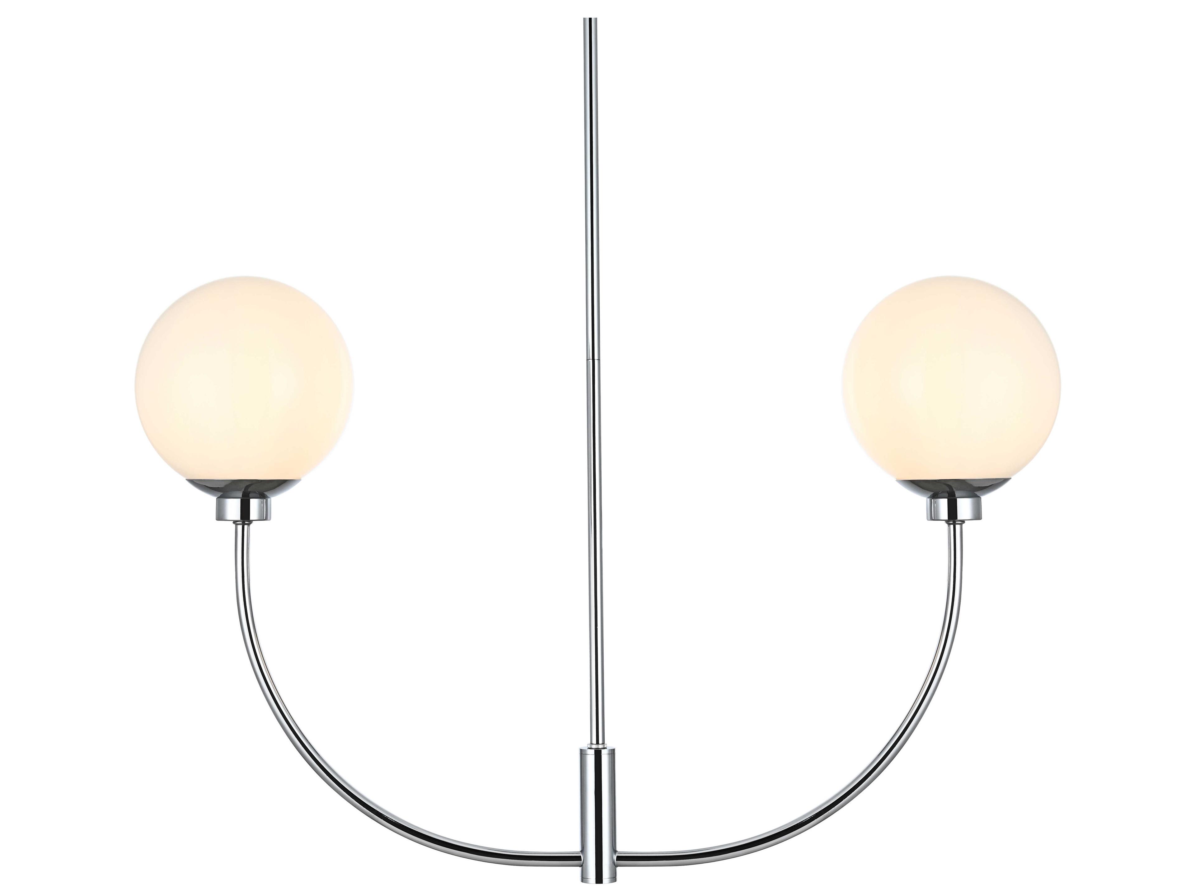 Elegant Lighting Nyomi 2-Light Chrome Globe Island Pendant