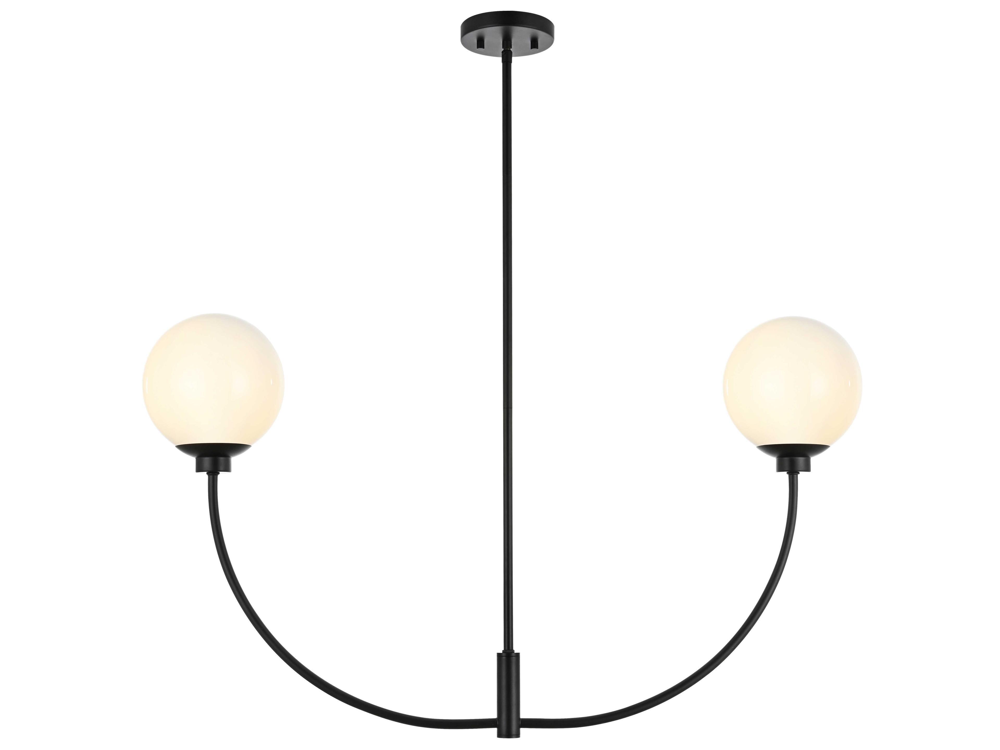 Elegant Lighting Nyomi 2-Light Black Globe Island Pendant