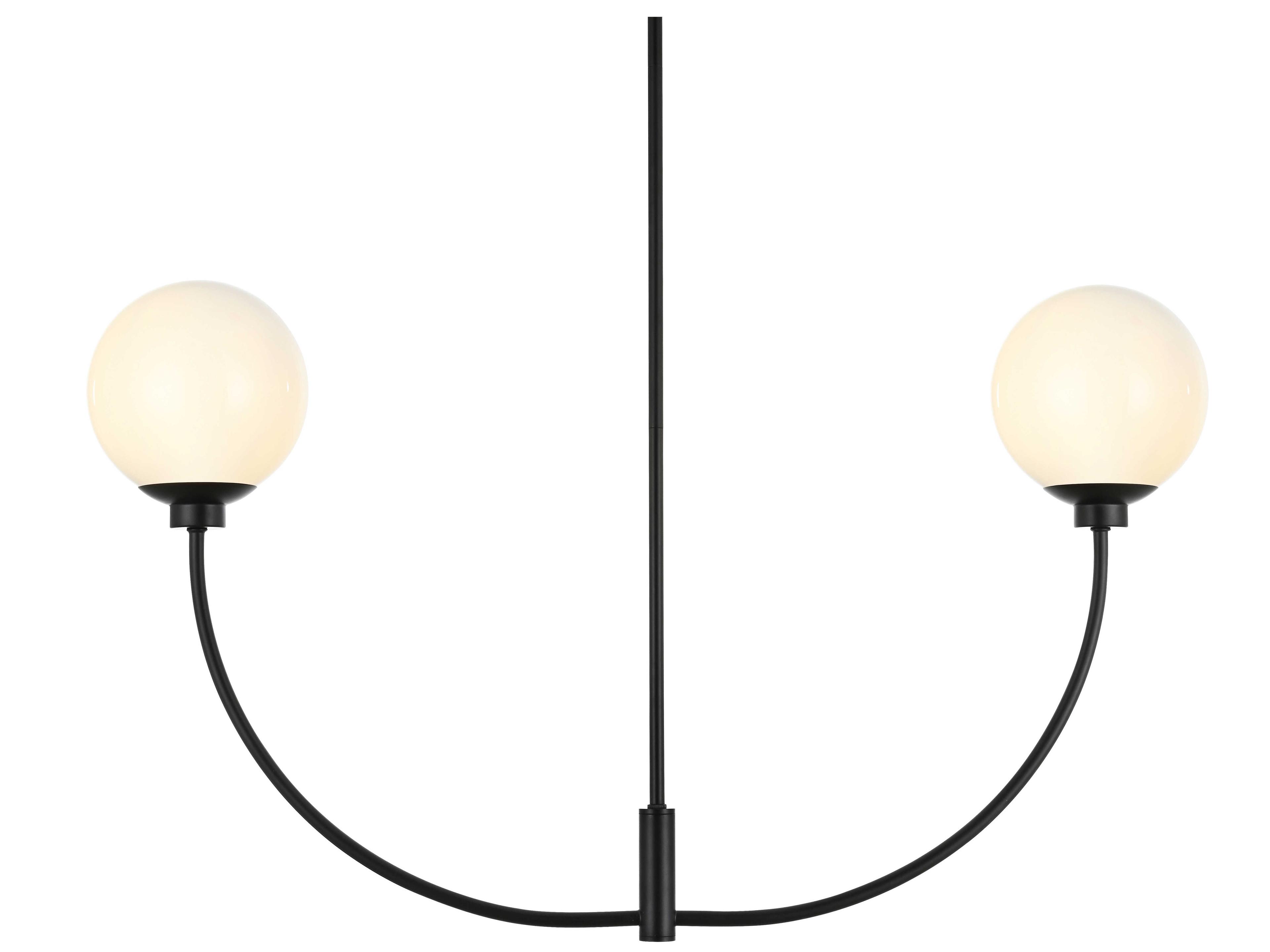 Elegant Lighting Nyomi 2-Light Black Globe Island Pendant