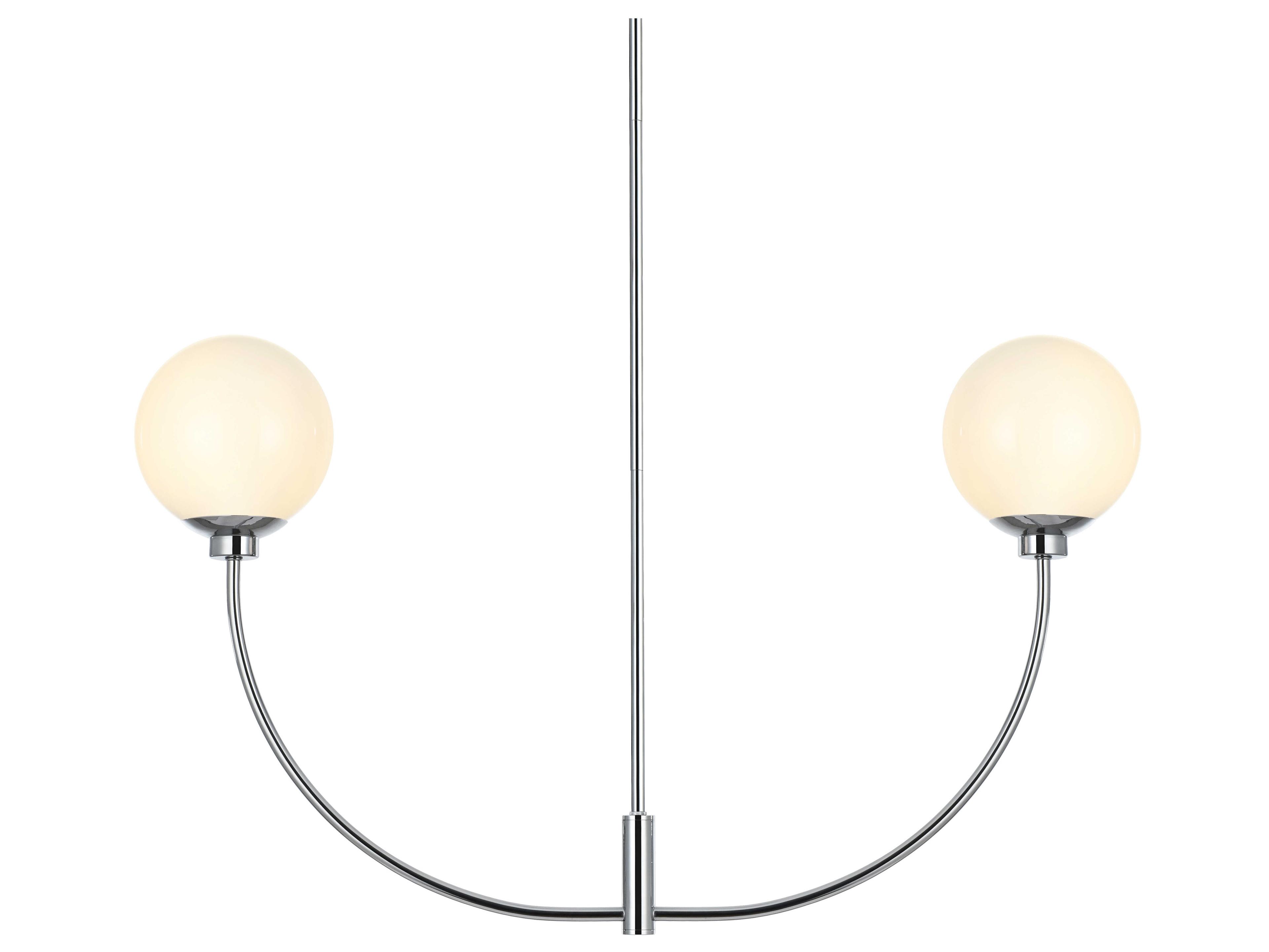 Elegant Lighting Nyomi 2-Light Chrome Globe Island Pendant