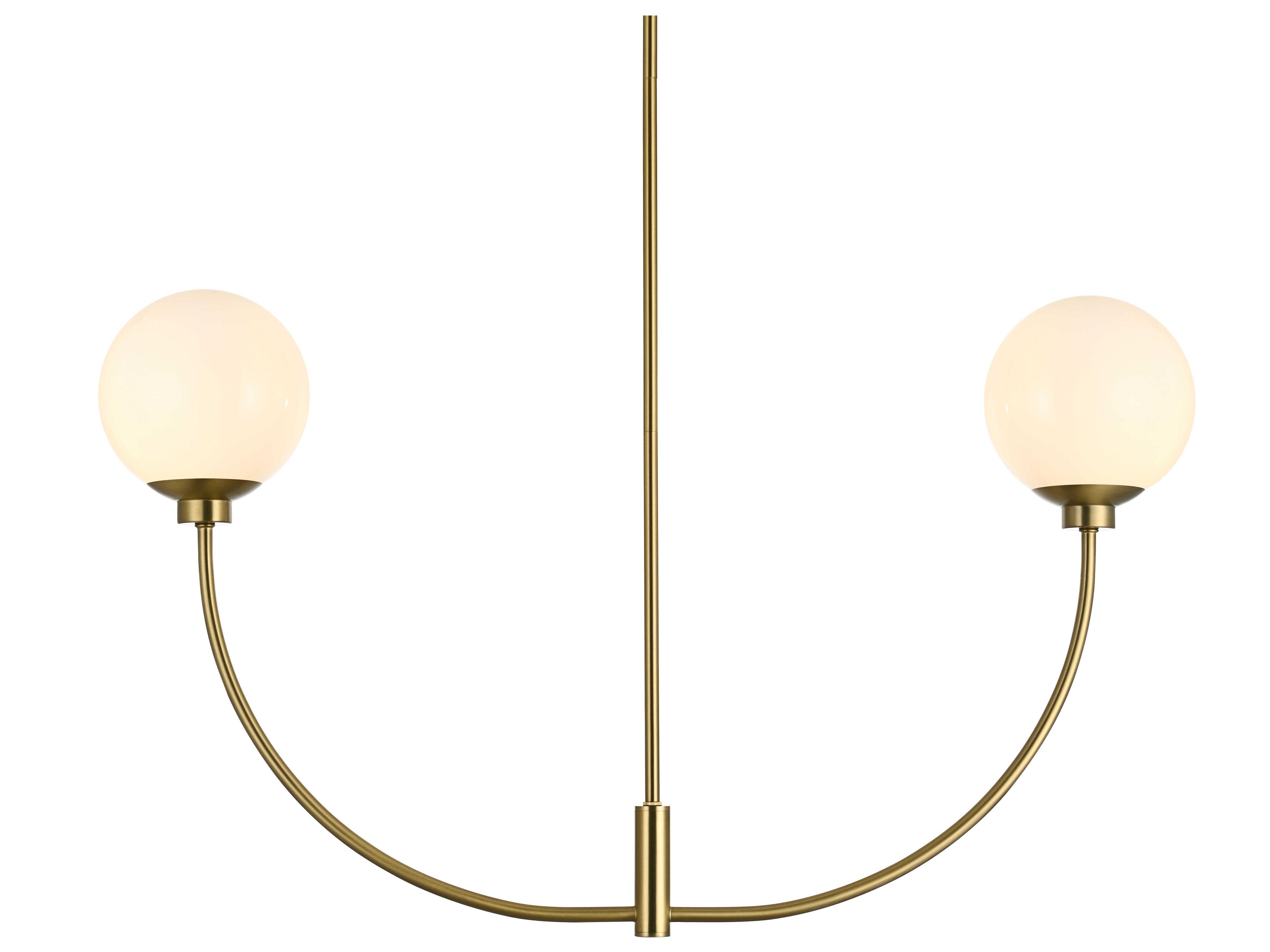 Elegant Lighting Nyomi 2-Light Satin Gold Globe Island Pendant