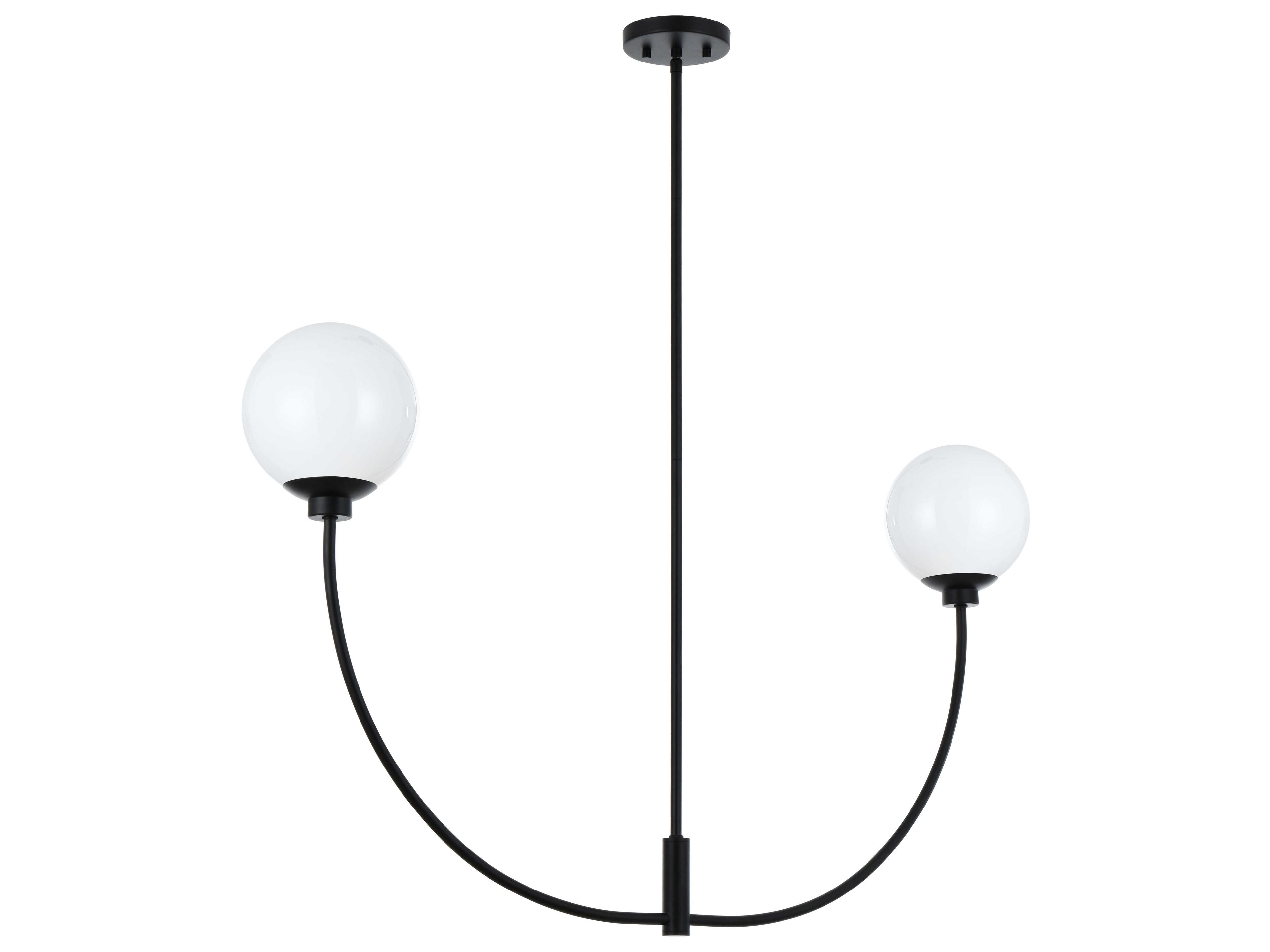 Elegant Lighting Nyomi 2-Light Black Globe Island Pendant