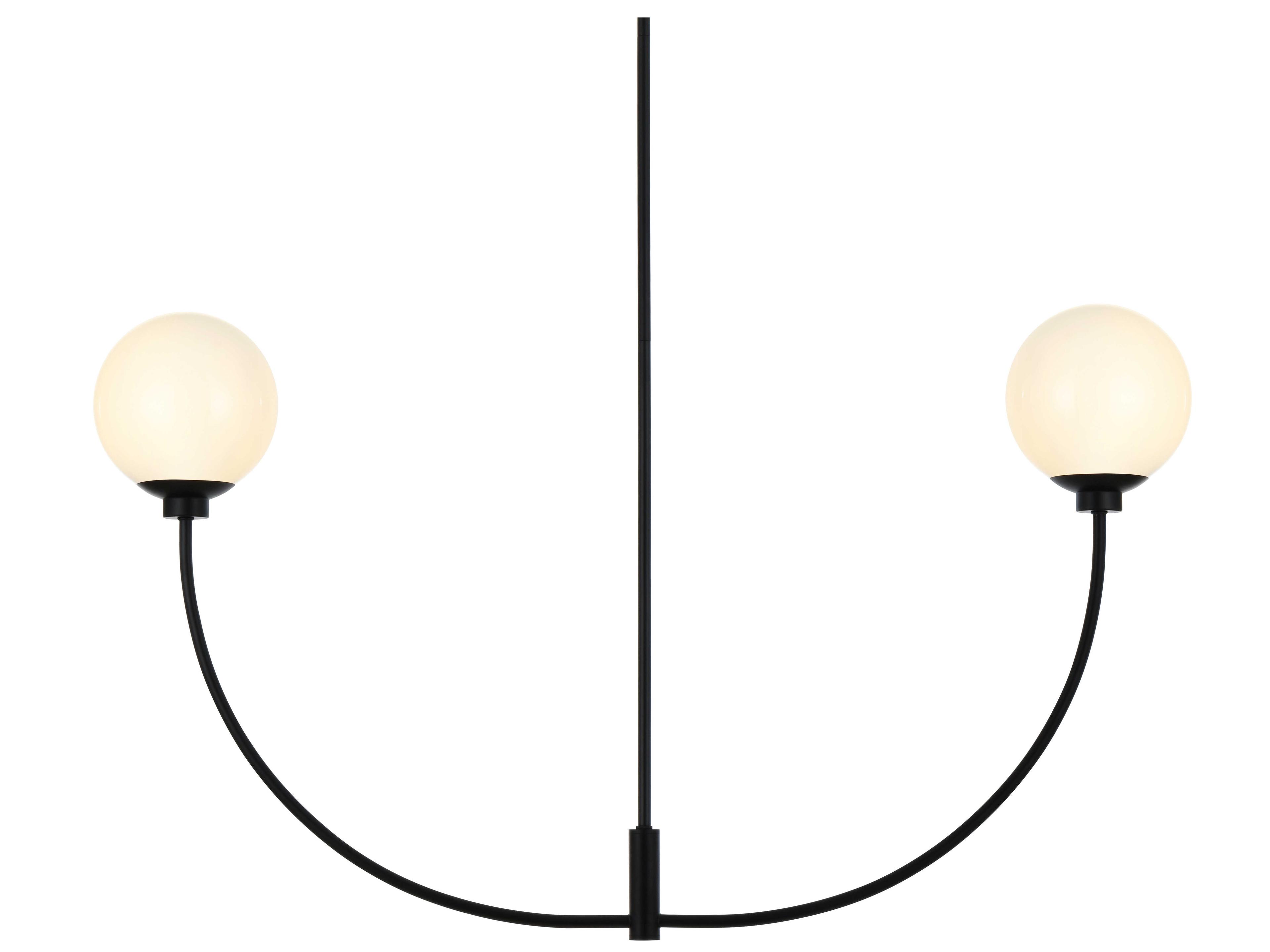 Elegant Lighting Nyomi 2-Light Black Globe Island Pendant