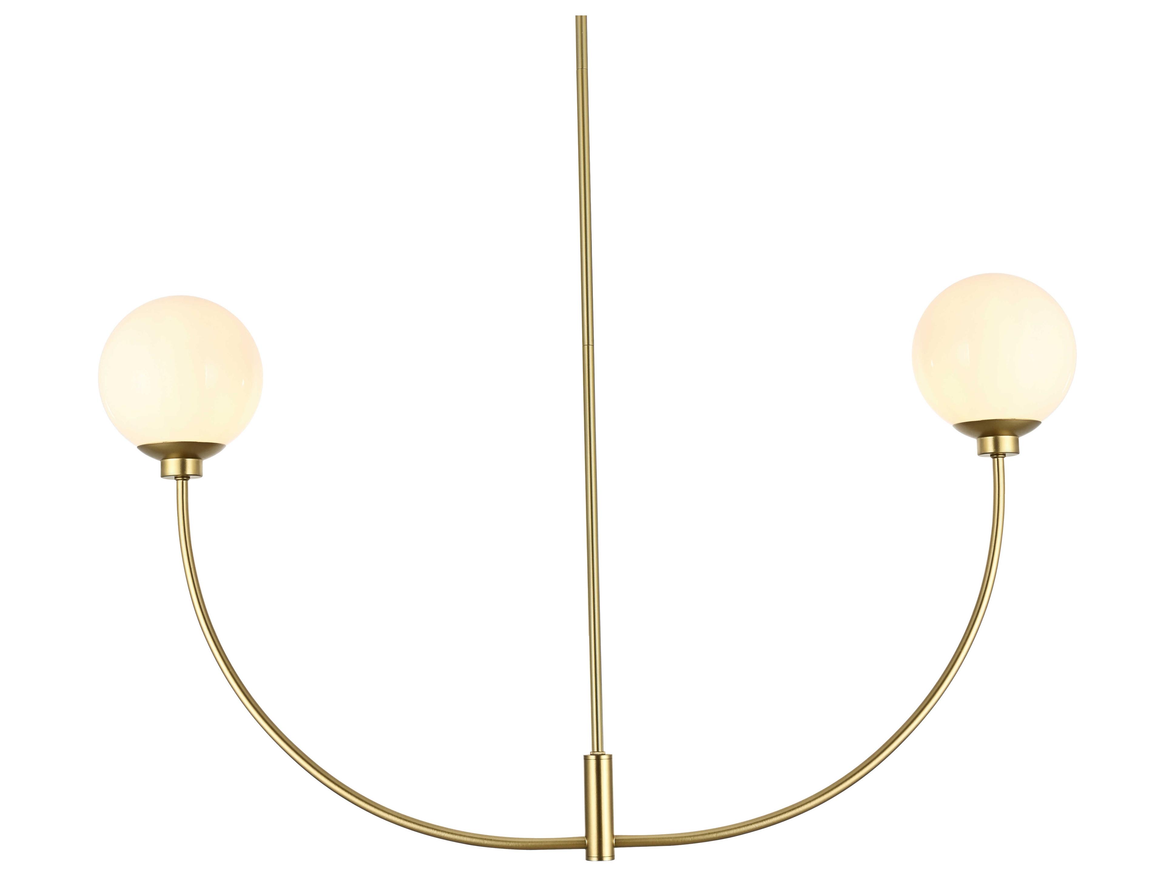 Elegant Lighting Nyomi 2-Light Brass Globe Island Pendant