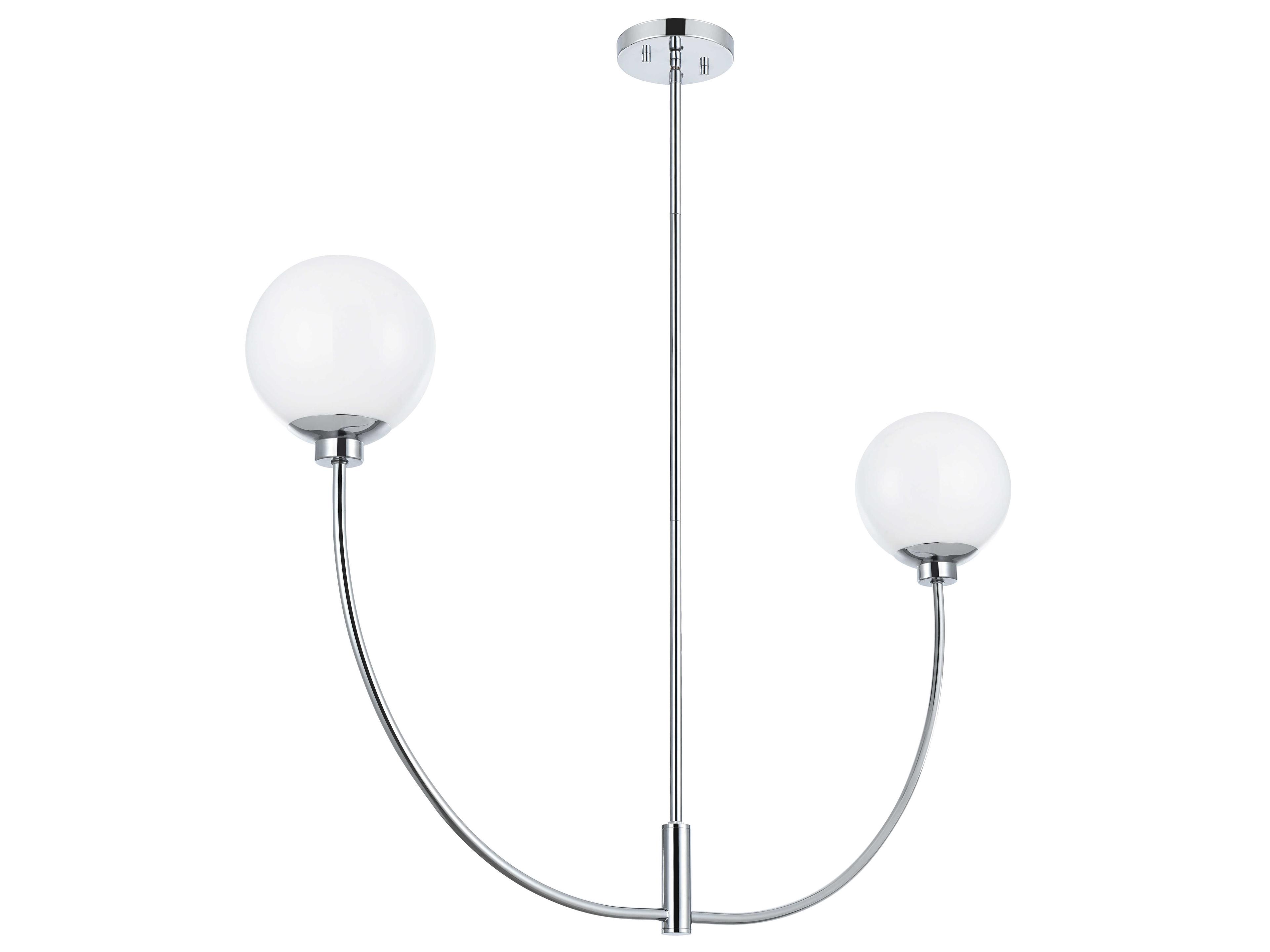 Elegant Lighting Nyomi 2-Light Chrome Globe Island Pendant