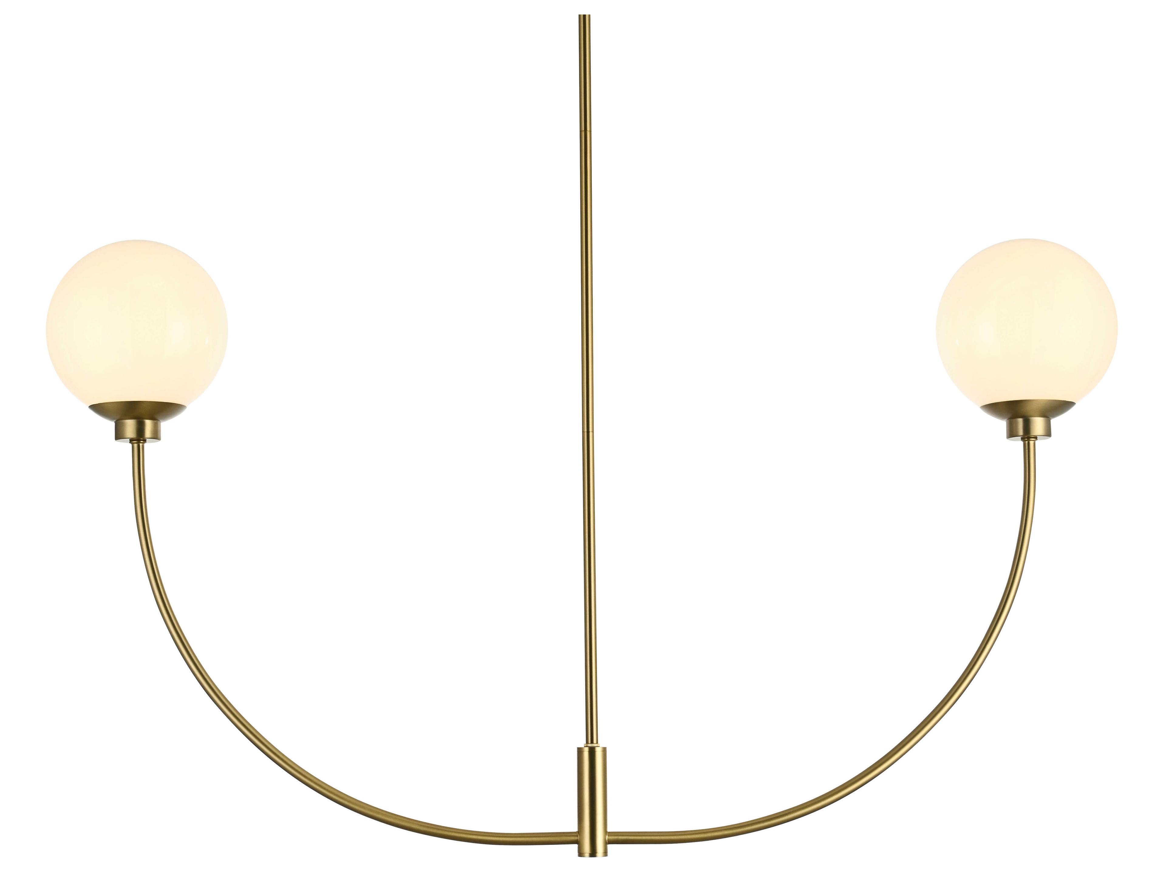 Elegant Lighting Nyomi 2-Light Satin Gold Globe Island Pendant