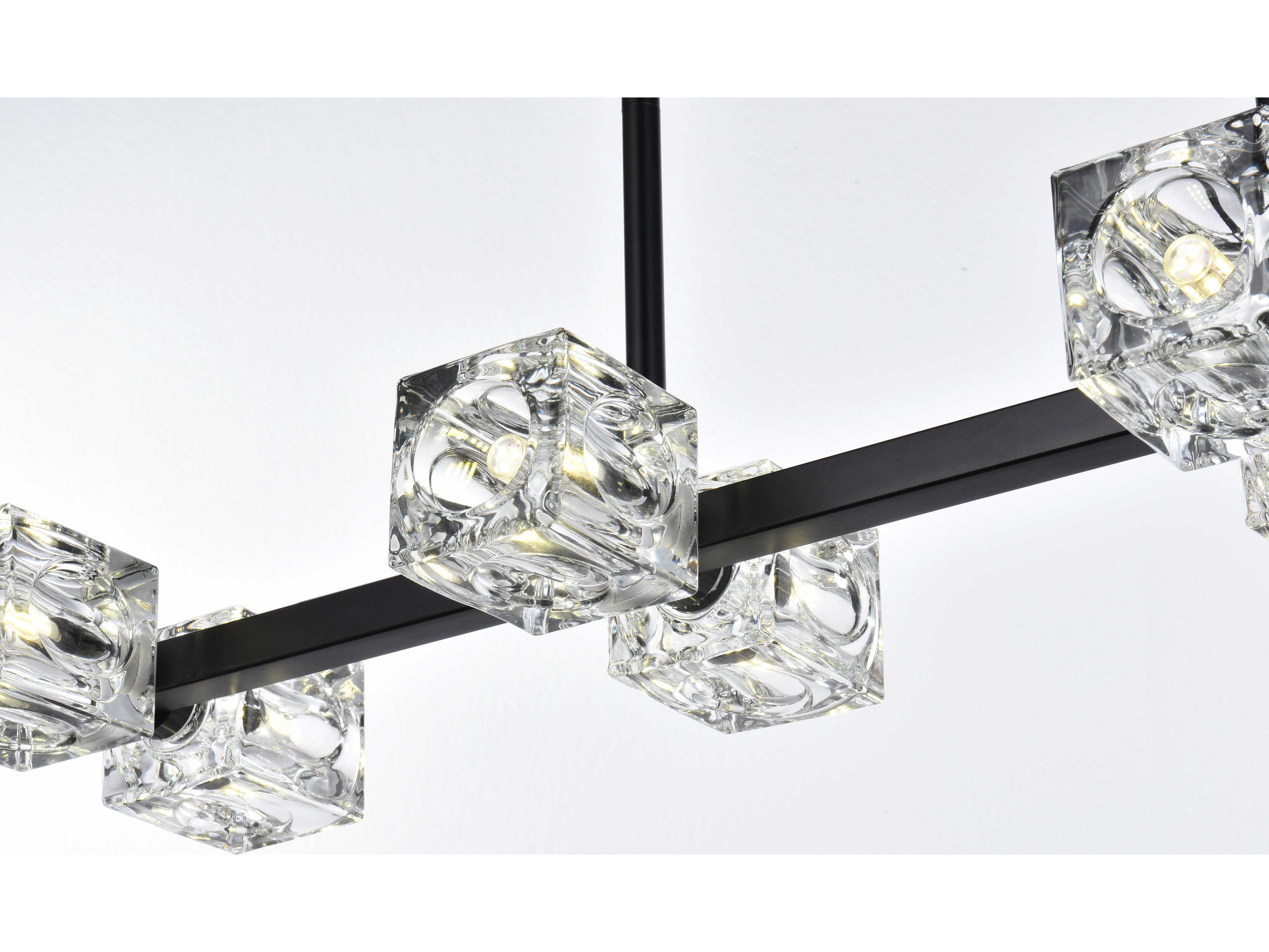 Elegant Lighting Lyra 8-Light Black Island Pendant
