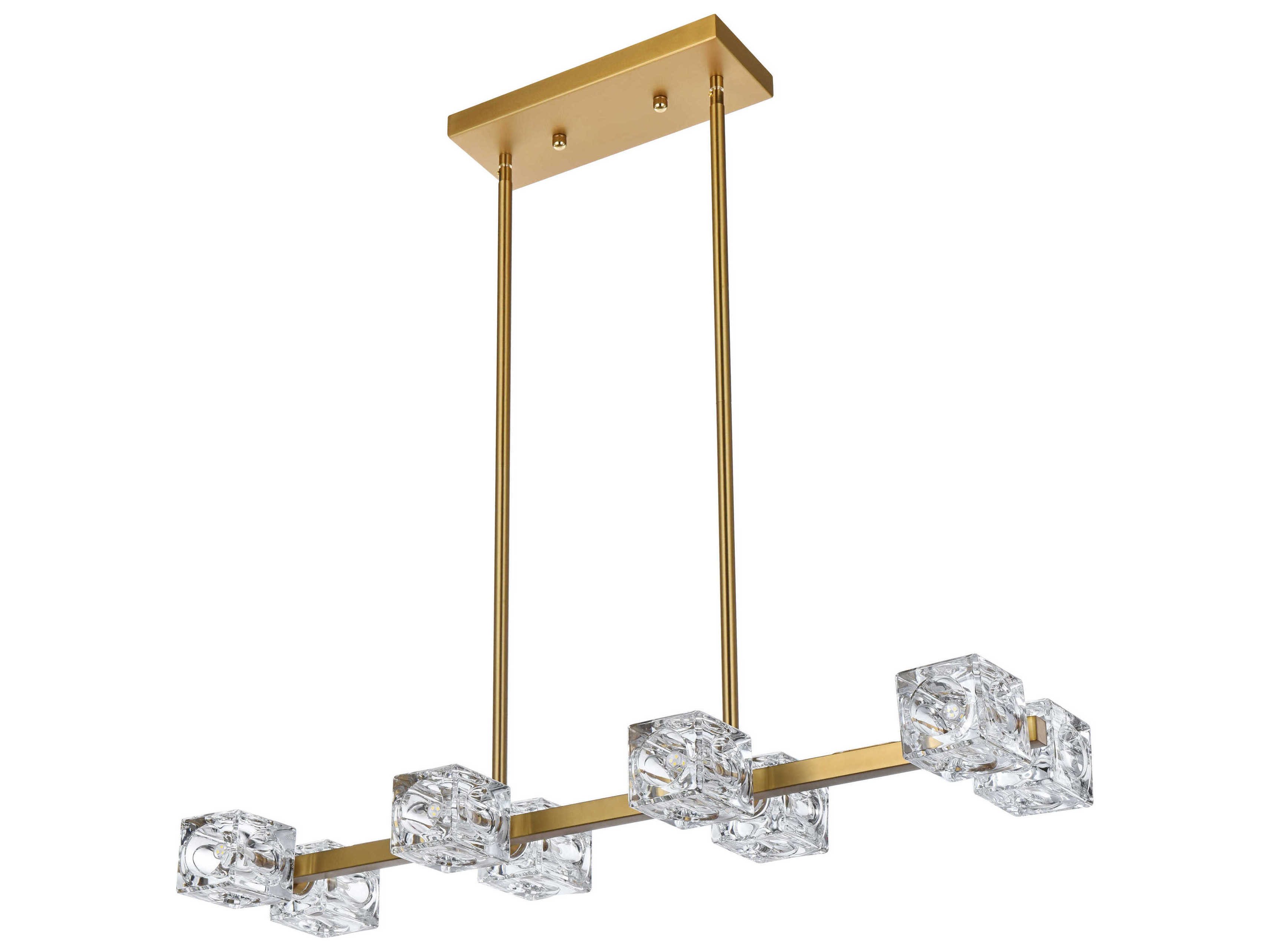 Elegant Lighting Lyra 8-Light Satin Gold Island Pendant