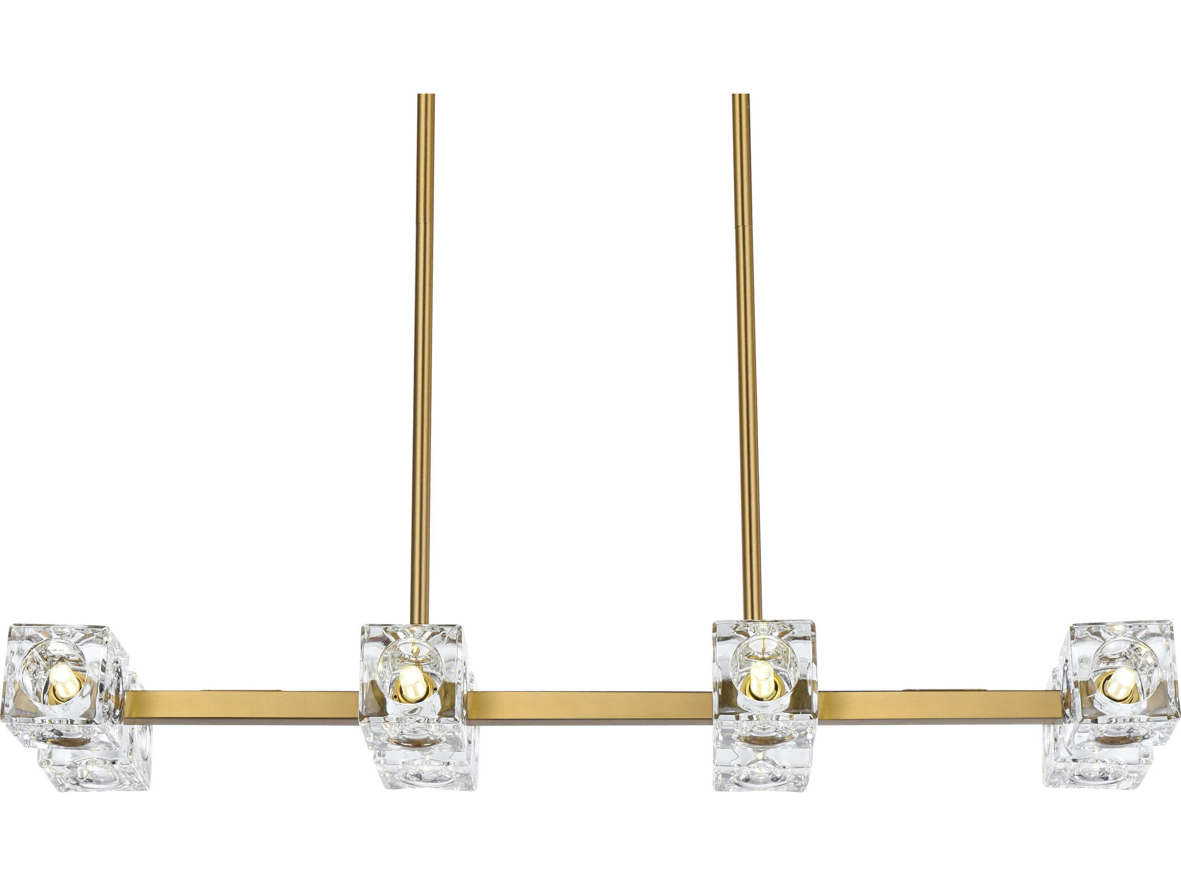 Elegant Lighting Lyra 8-Light Satin Gold Island Pendant