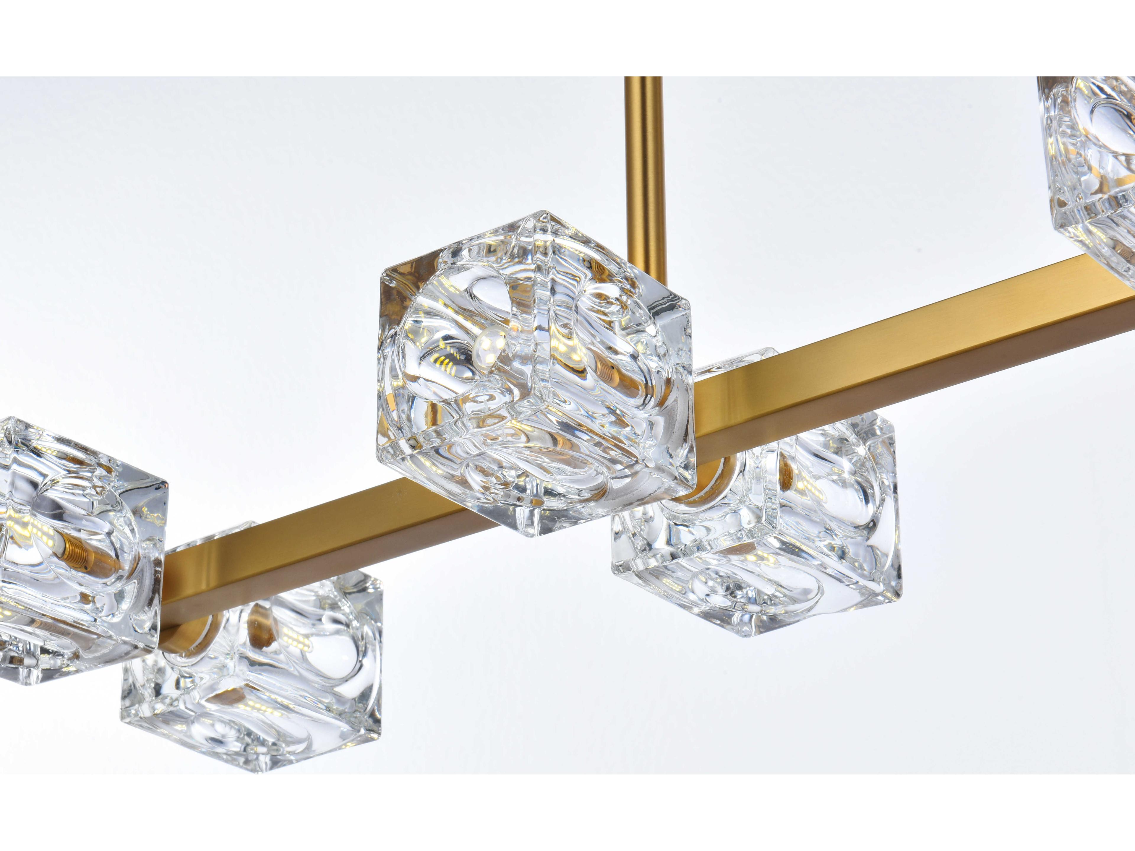 Elegant Lighting Lyra 8-Light Satin Gold Island Pendant