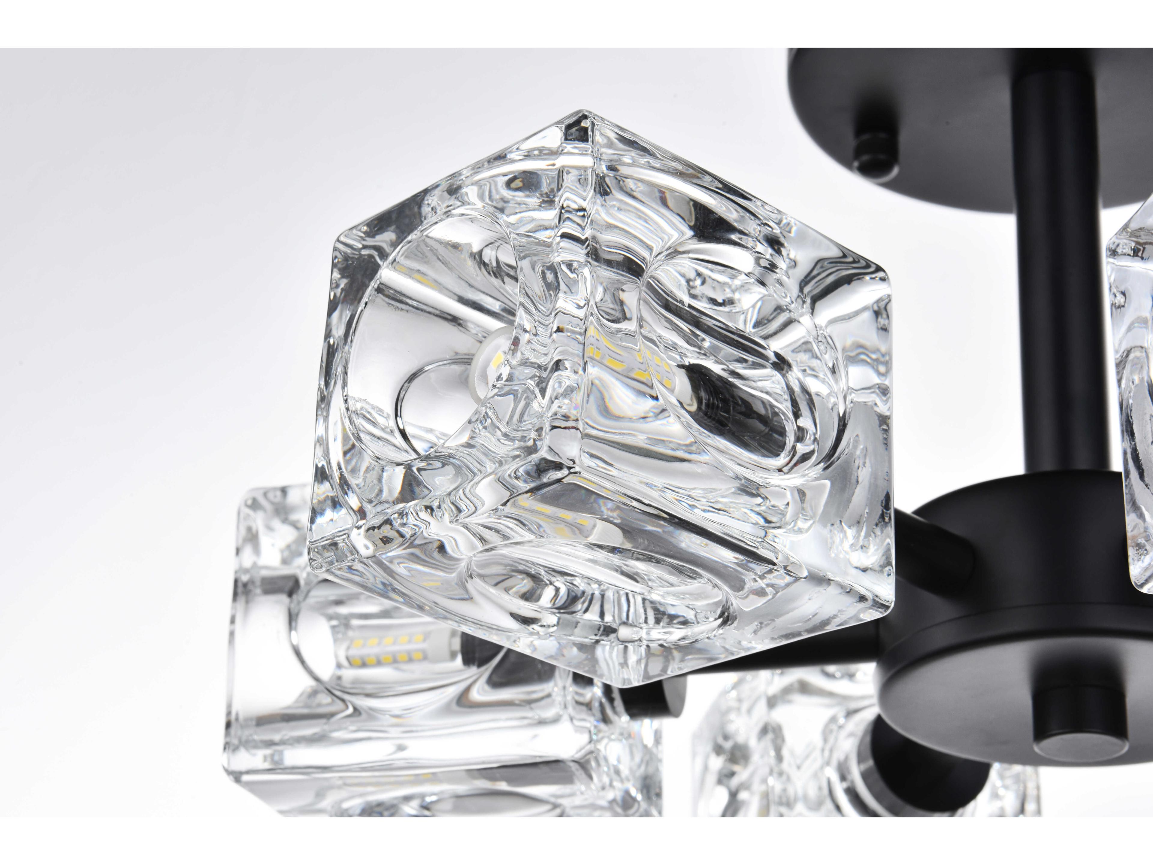 Elegant Lighting Lyra 6-Light Black Semi Flush Mount