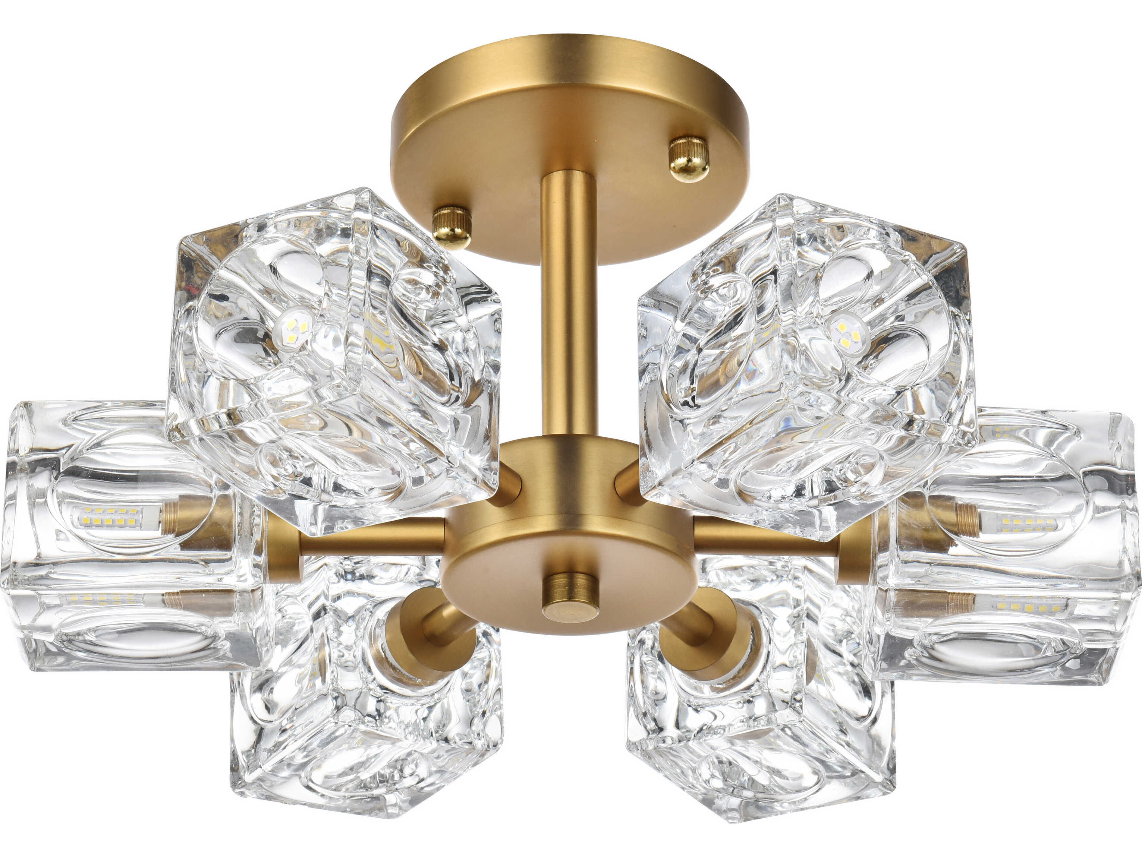 Elegant Lighting Lyra 6-Light Satin Gold Semi Flush Mount