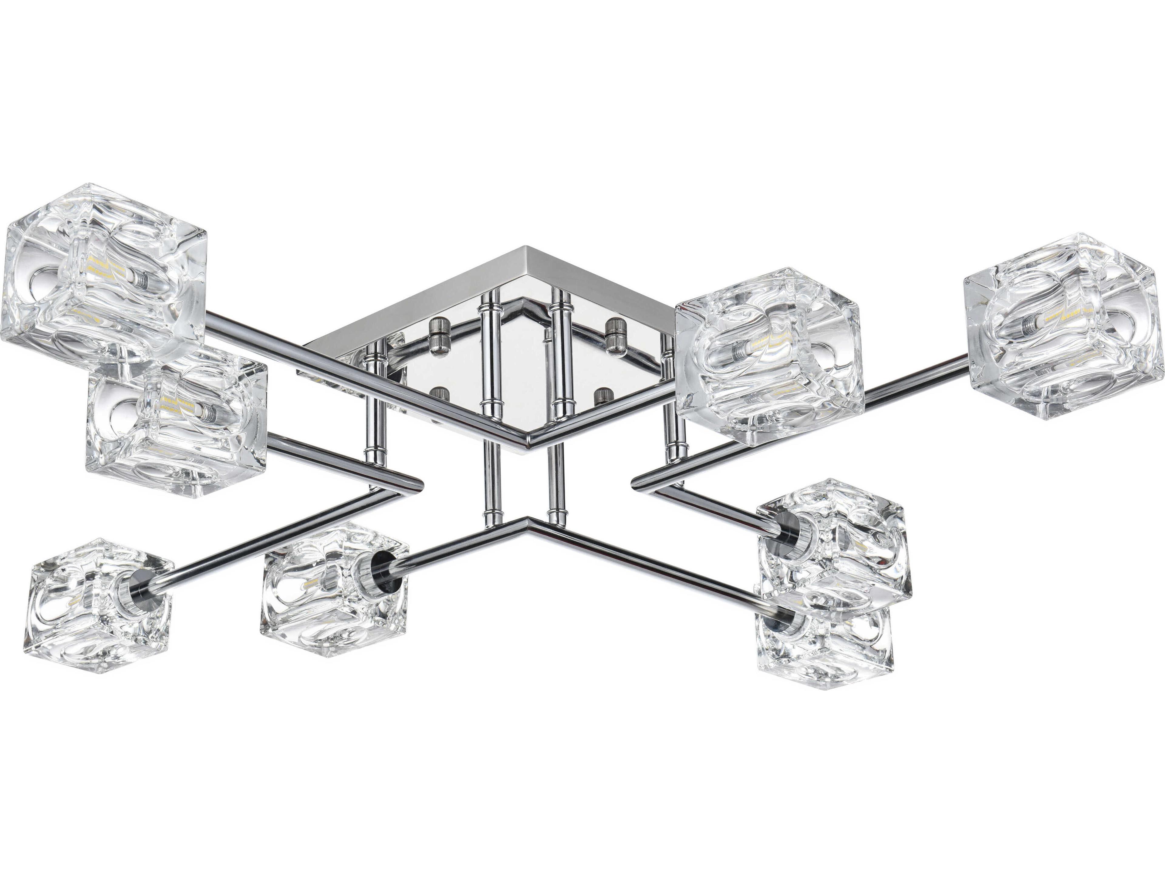 Elegant Lighting Lyra 8-Light Chrome Semi Flush Mount