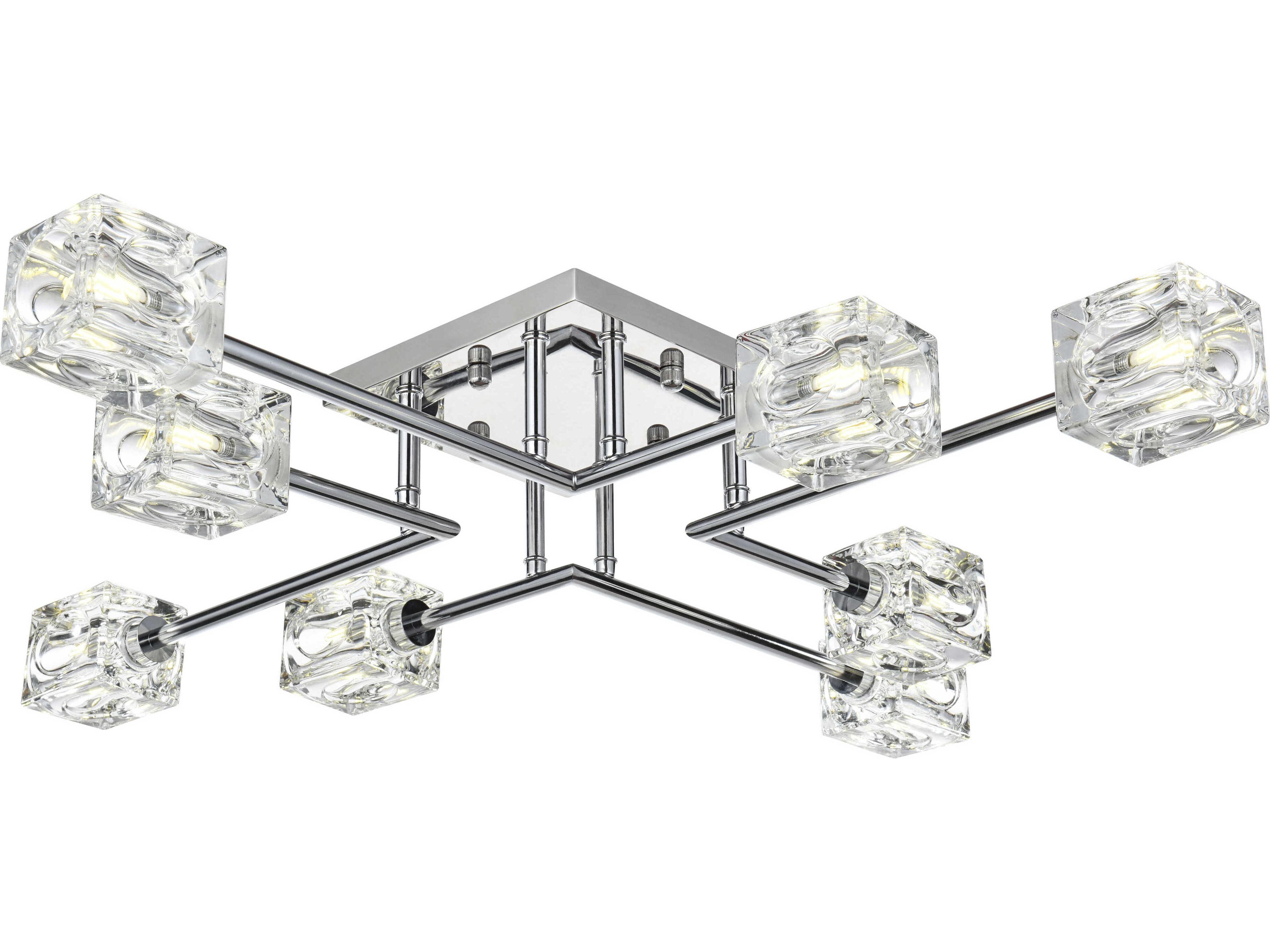 Elegant Lighting Lyra 8-Light Chrome Semi Flush Mount