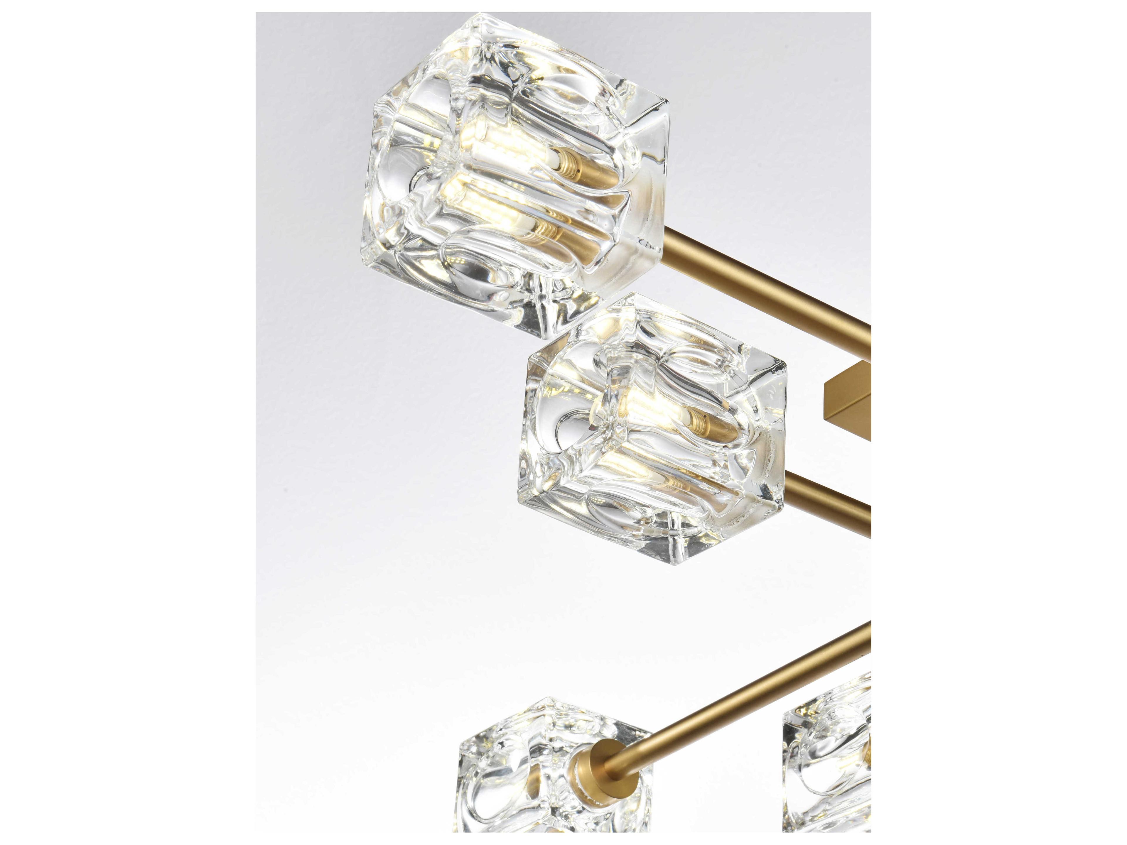 Elegant Lighting Lyra 8-Light Satin Gold Semi Flush Mount