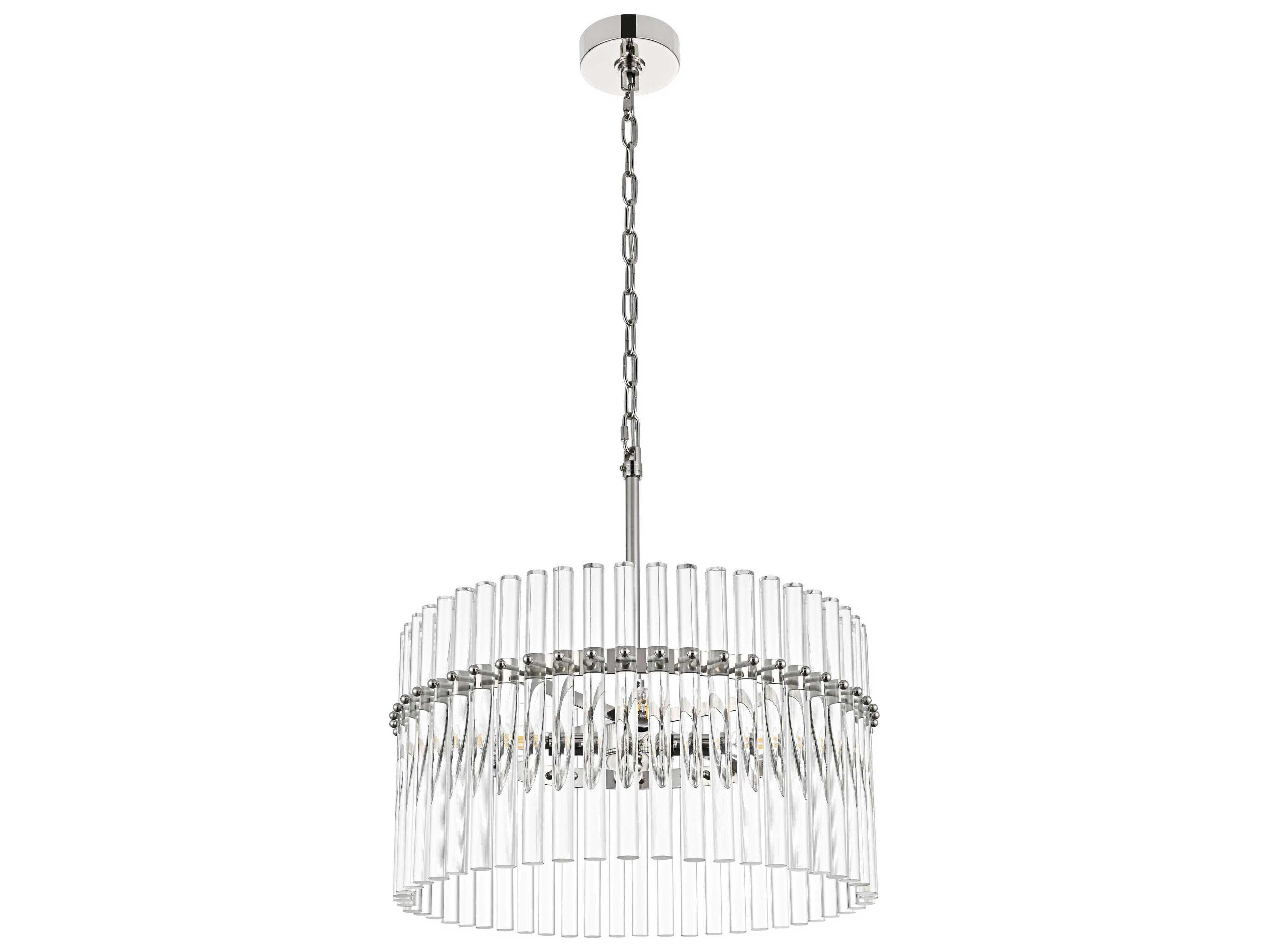 Elegant Lighting Paulina 4-Light Polished Nickel Drum Chandelier