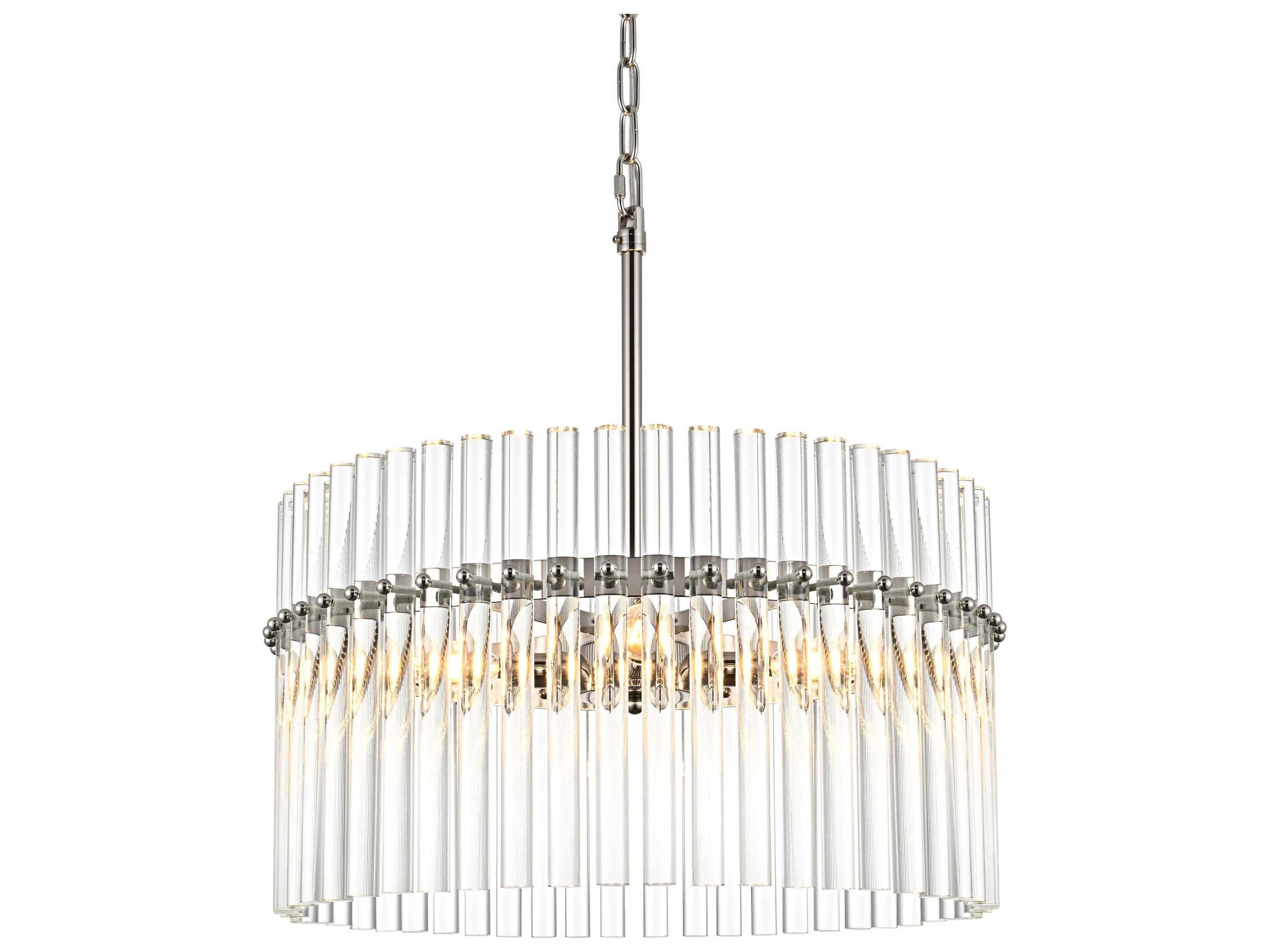 Elegant Lighting Paulina 4-Light Polished Nickel Drum Chandelier
