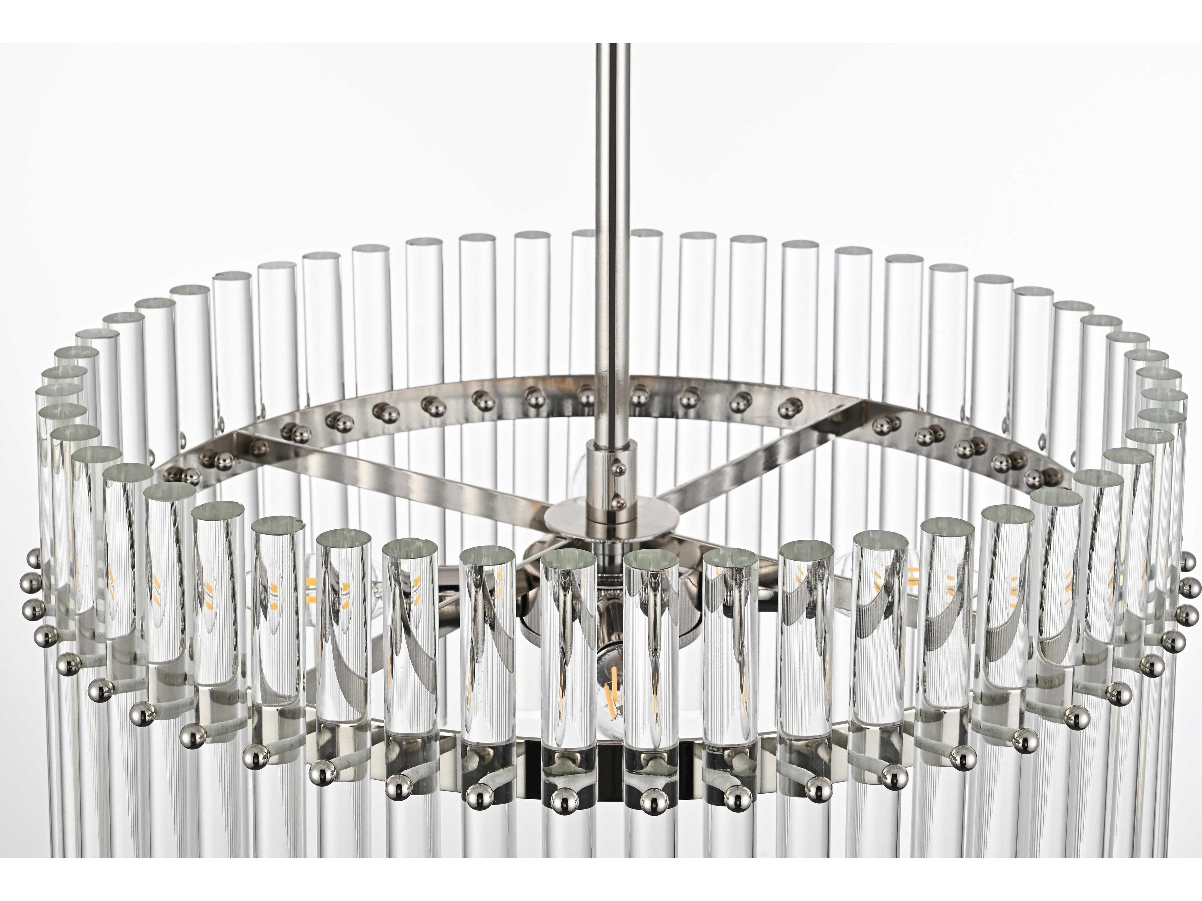 Elegant Lighting Paulina 4-Light Polished Nickel Drum Chandelier